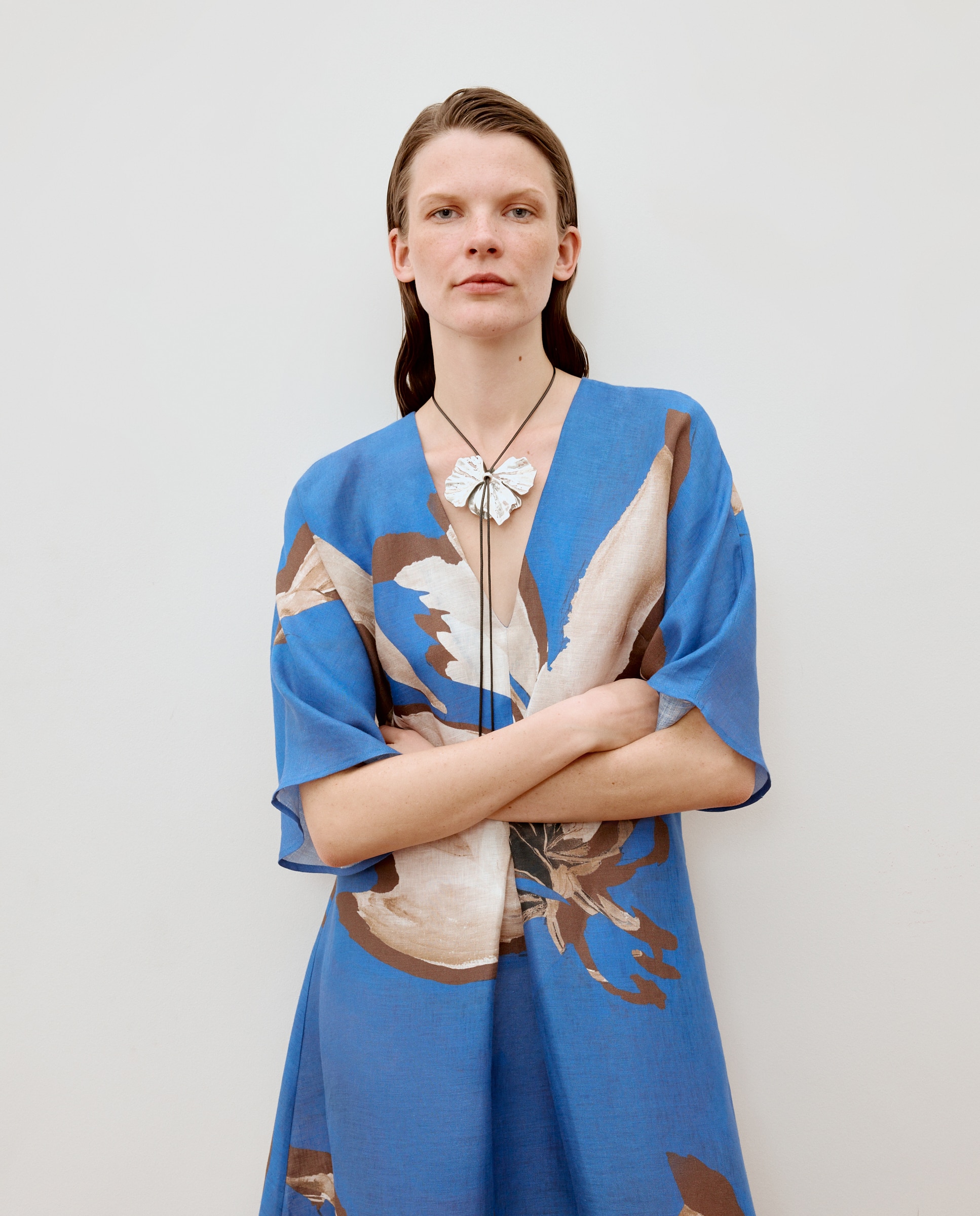 Vestido Túnica com Estampado Floral Azul-2