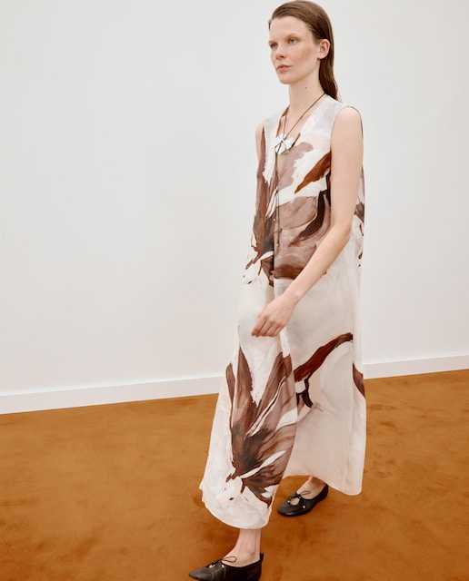 Imagen 0 de Vestido túnica estampado floral Blanco