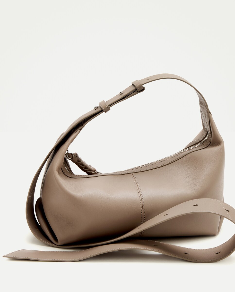 Mala a Tiracolo em Pele Vison Claro-6