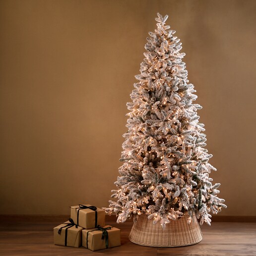 Árbol de suelo nevado con 3200 luces LED y base giratoria Vielha Navidad