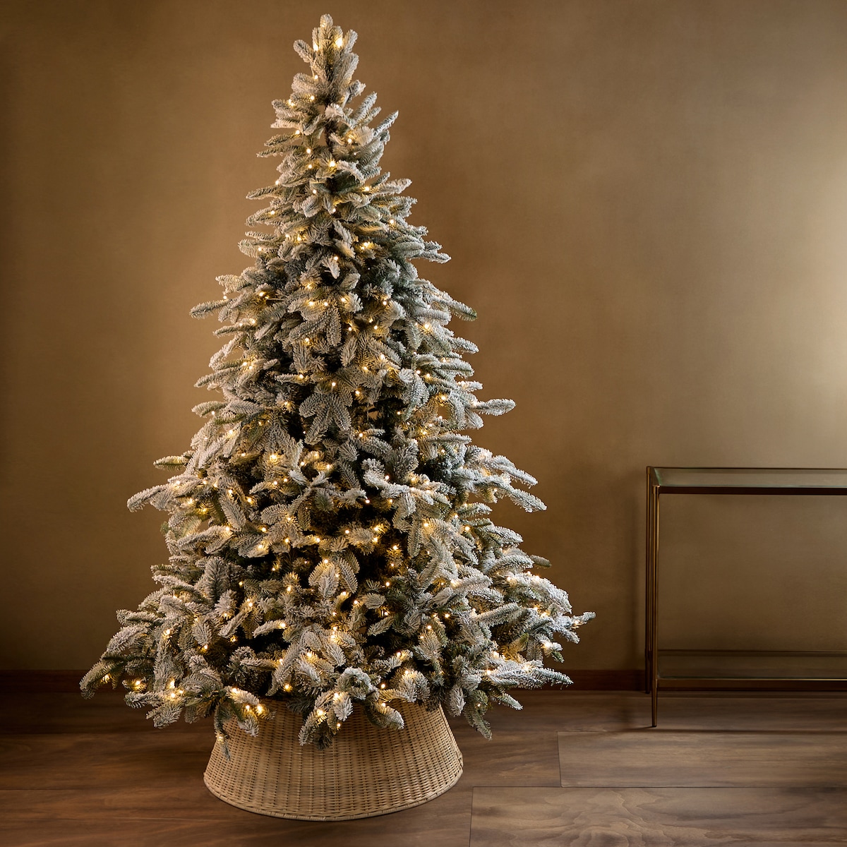 Árbol de suelo nevado con luces LED Arties Navidad Blanco-1