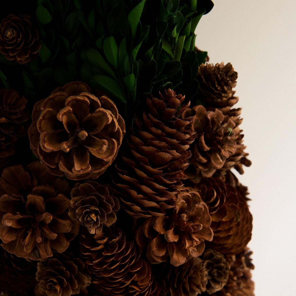 Árbol de mesa preservado Piñas Navidad Verde-3