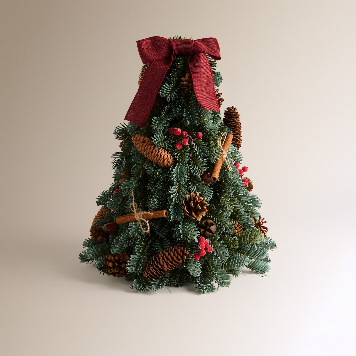 Árbol de mesa decorado Navidad Verde-2