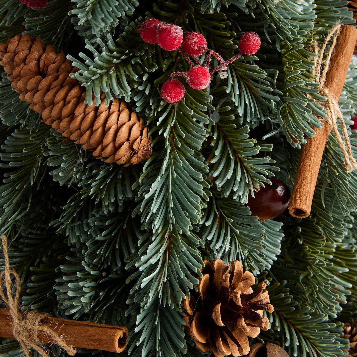 Árbol de mesa decorado Navidad Verde-3