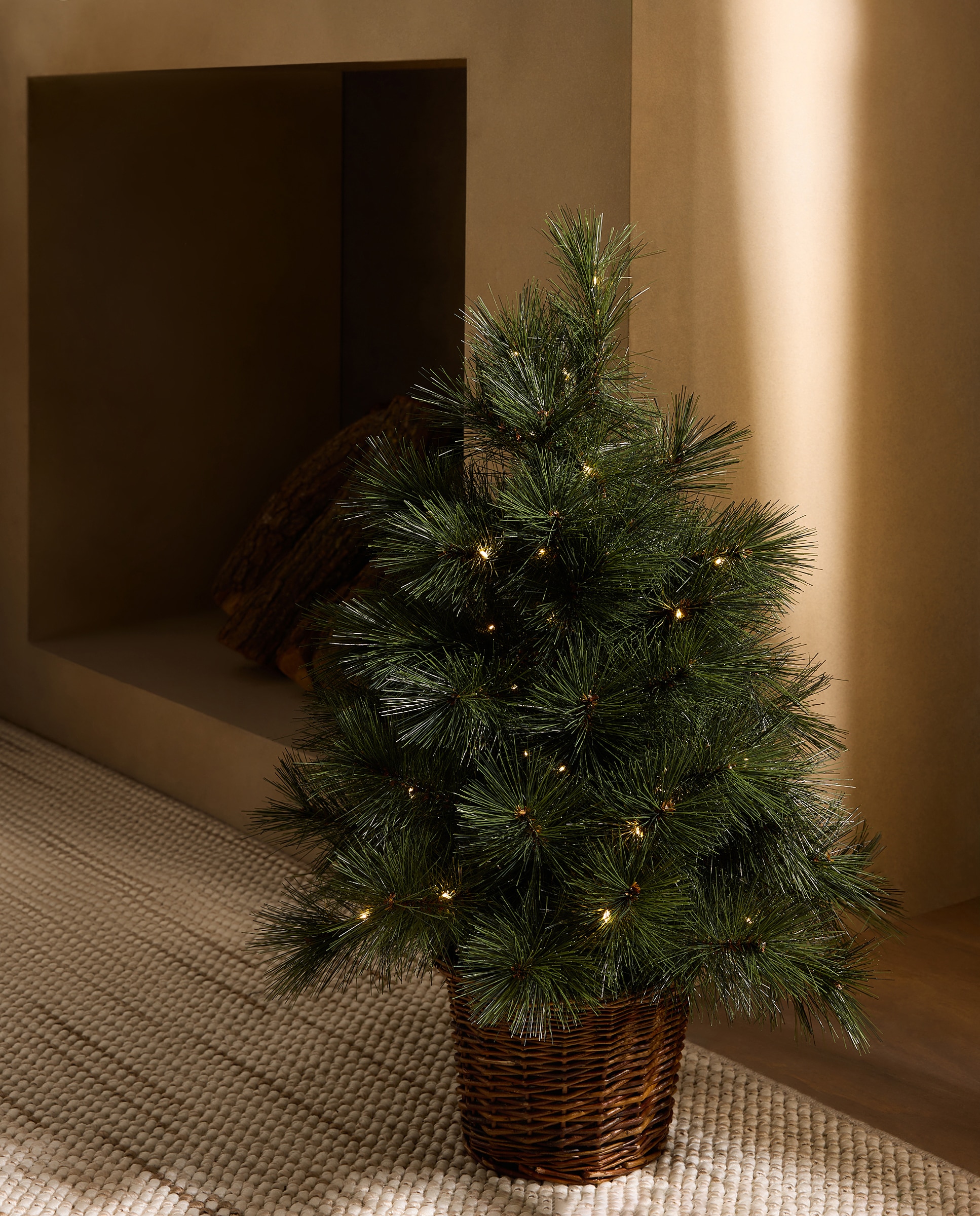 Árbol de mesa con luz LED y maceta Verbier Navidad - Verde 60 cm Verde-1