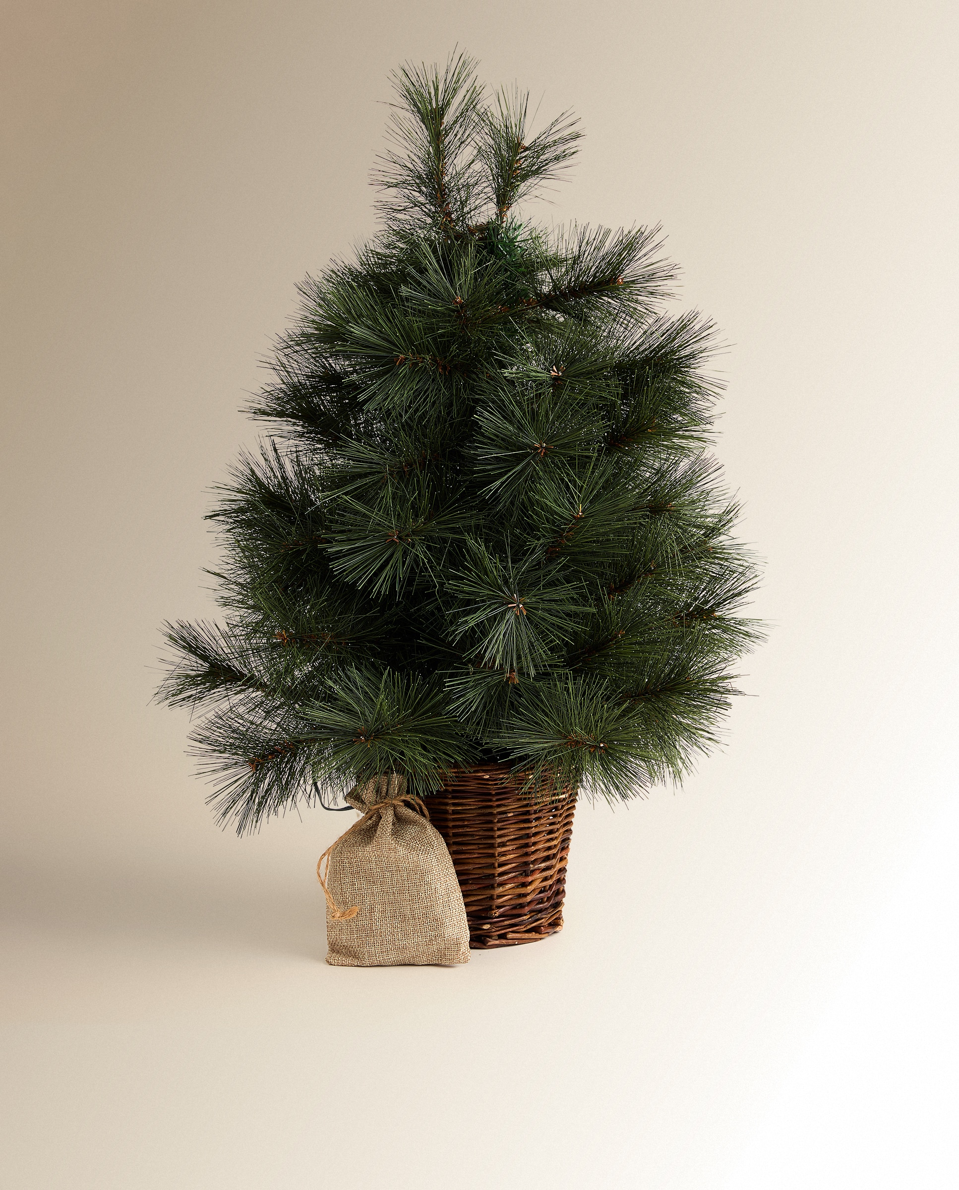 Árbol de mesa con luz LED y maceta Verbier Navidad - Verde 60 cm Verde-2