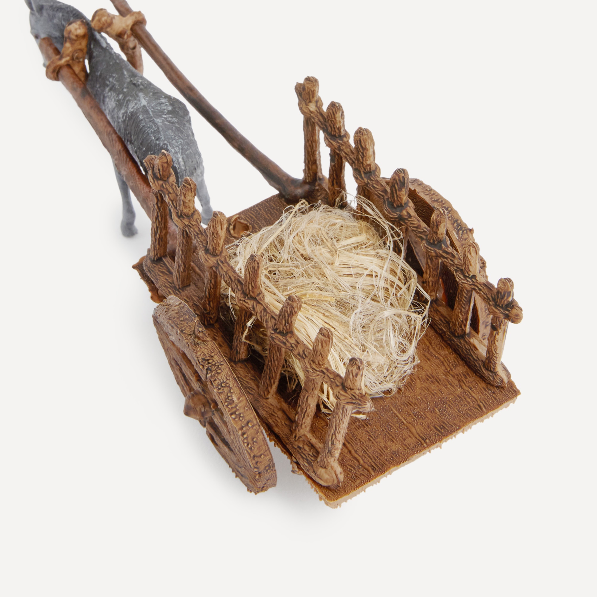 Carroça de Burro com Palha para o Presépio Multicolor-3