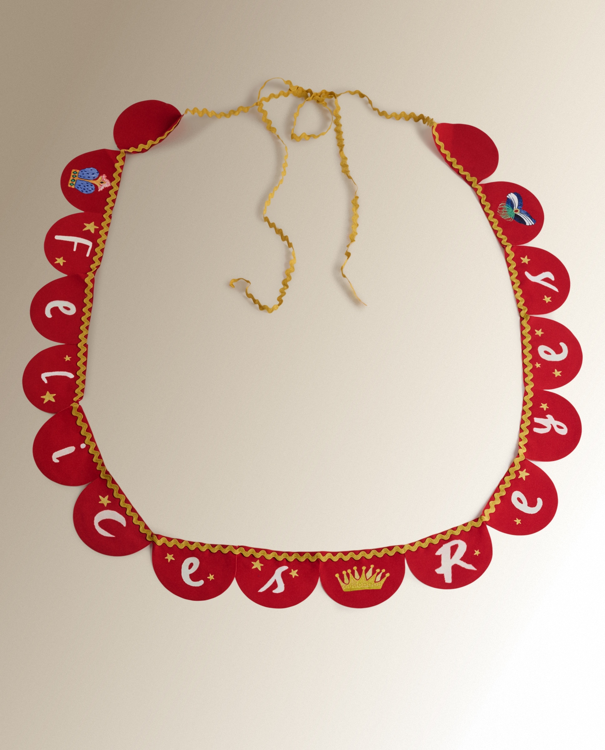 Imagen 2 de Guirnalda de papel Felices Reyes Navidad - Rojo Rojo