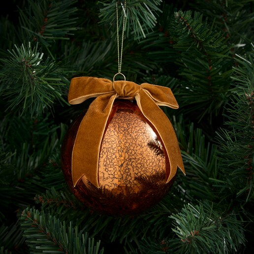 Bola de cristal mercurizada Lazo Velvet Navidad