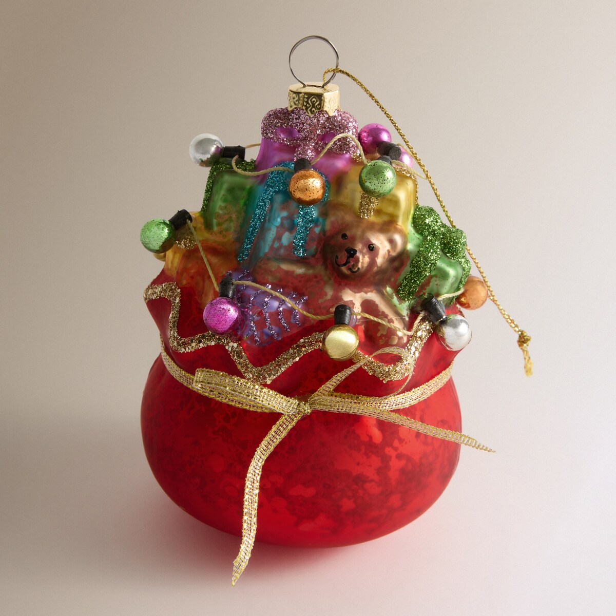 Colgante de cristal Saco de regalos Navidad Rojo-2