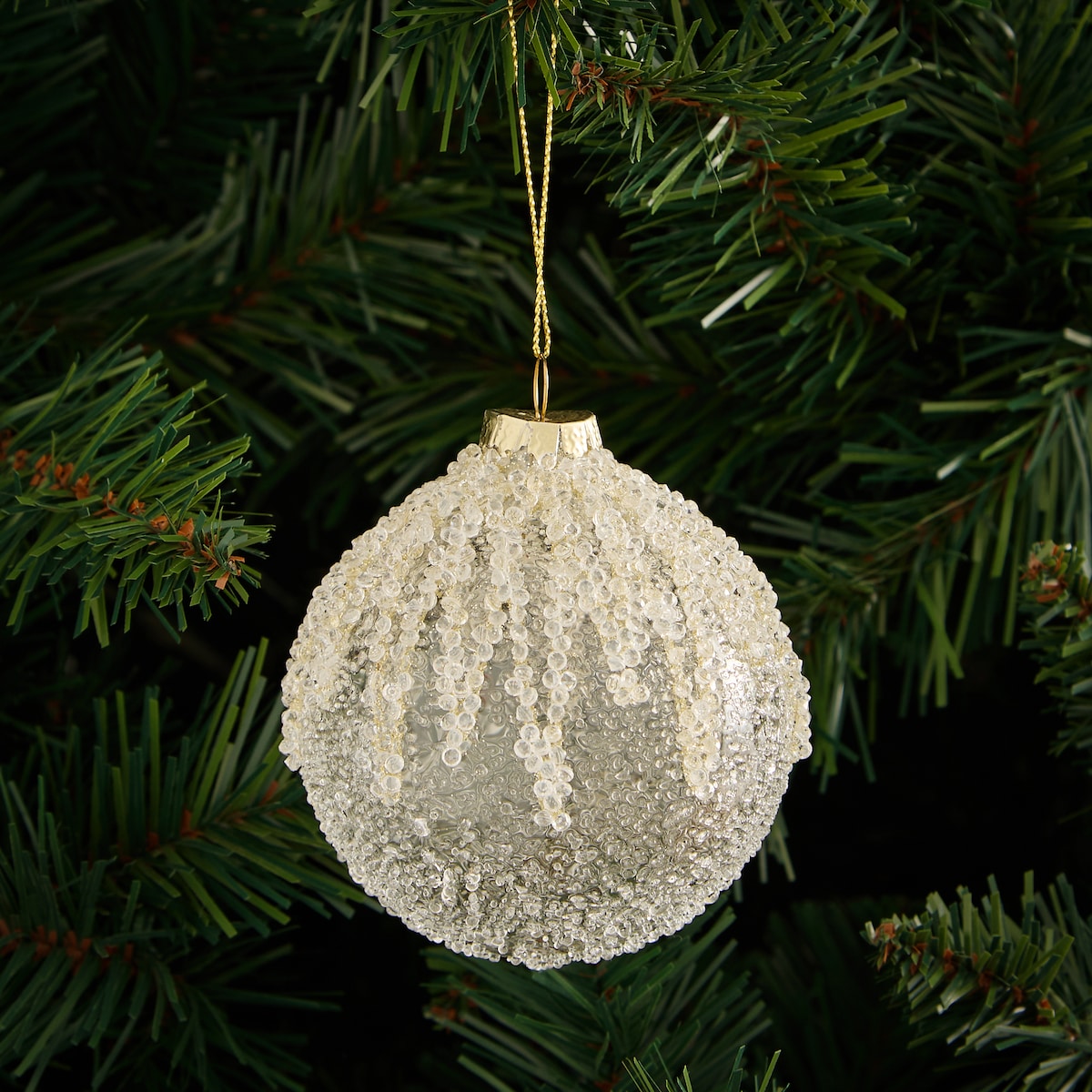 Bola de cristal Escarcha ZigZag Navidad Dorado-1