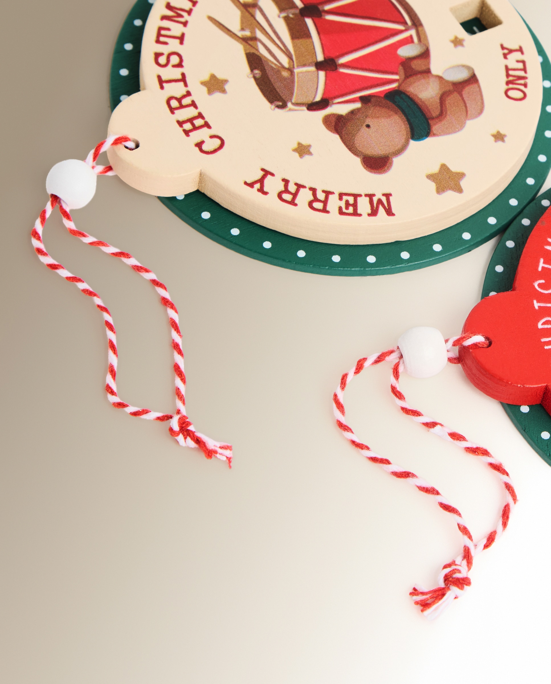 Set de 2 colgantes de madera Adviento Navidad - Multicolor Multicolor-3