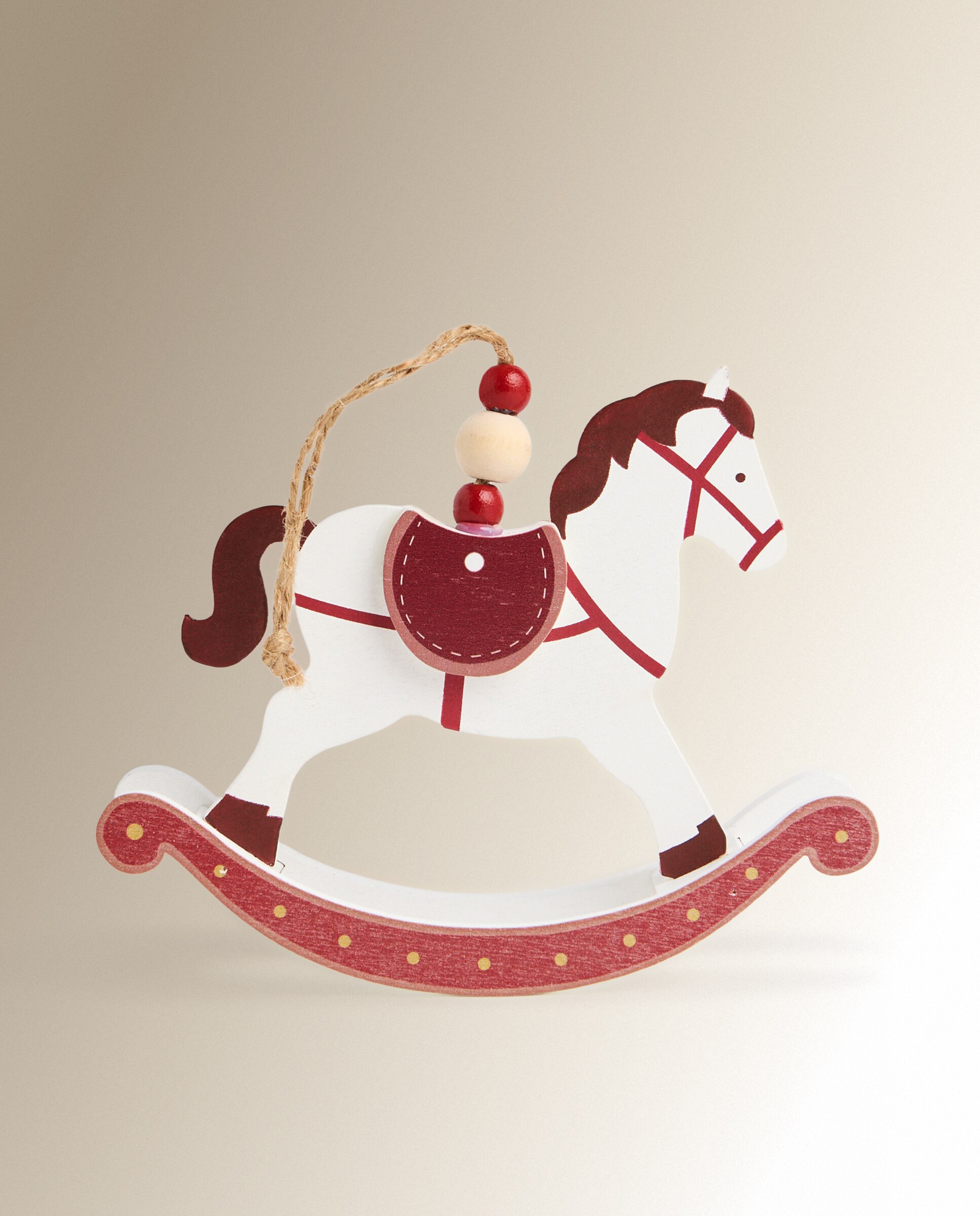 Imagen 2 de Colgante de madera Caballito balancín Navidad - Blanco Blanco