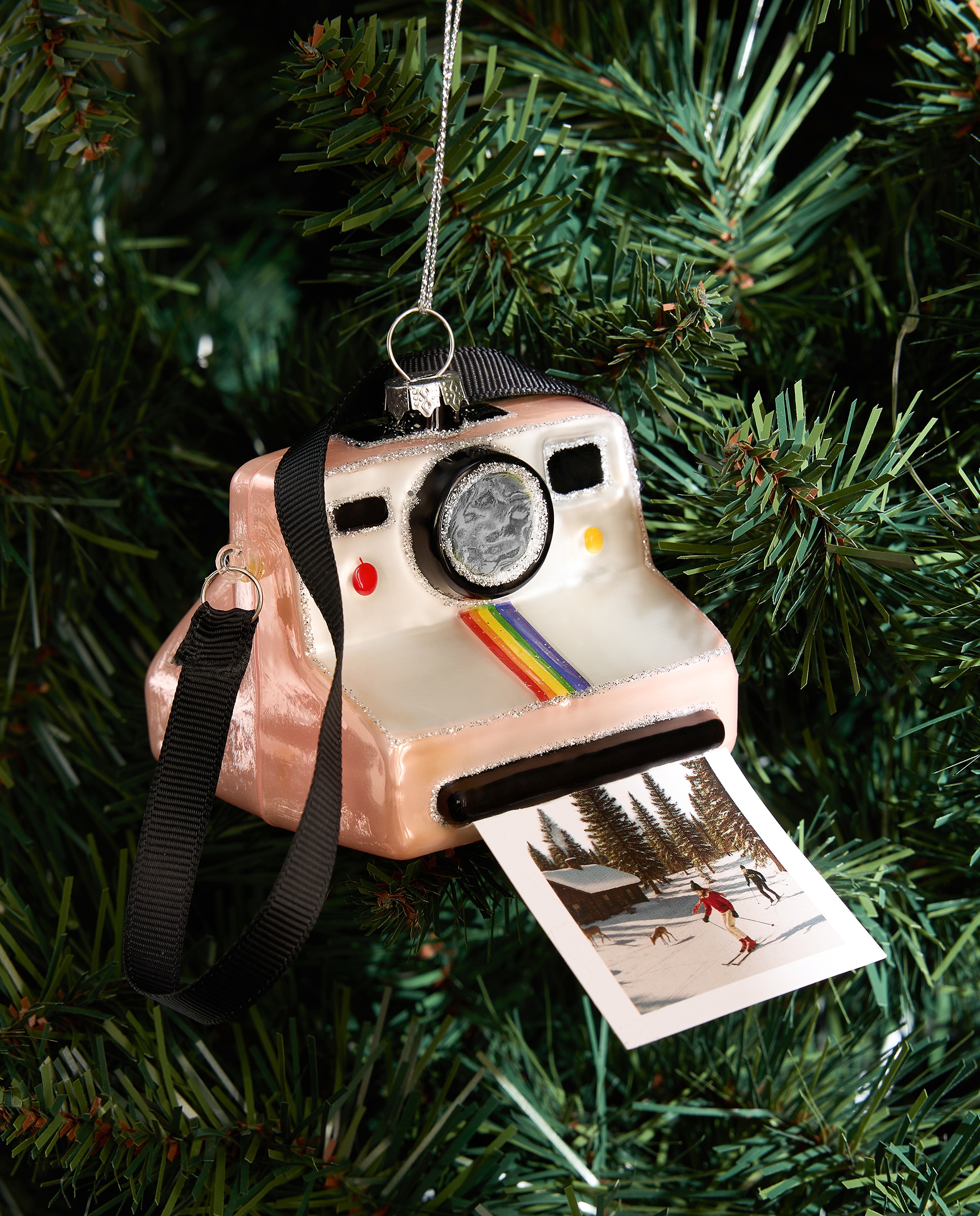 Imagen 0 de Colgante de cristal Polaroid Navidad Rosa