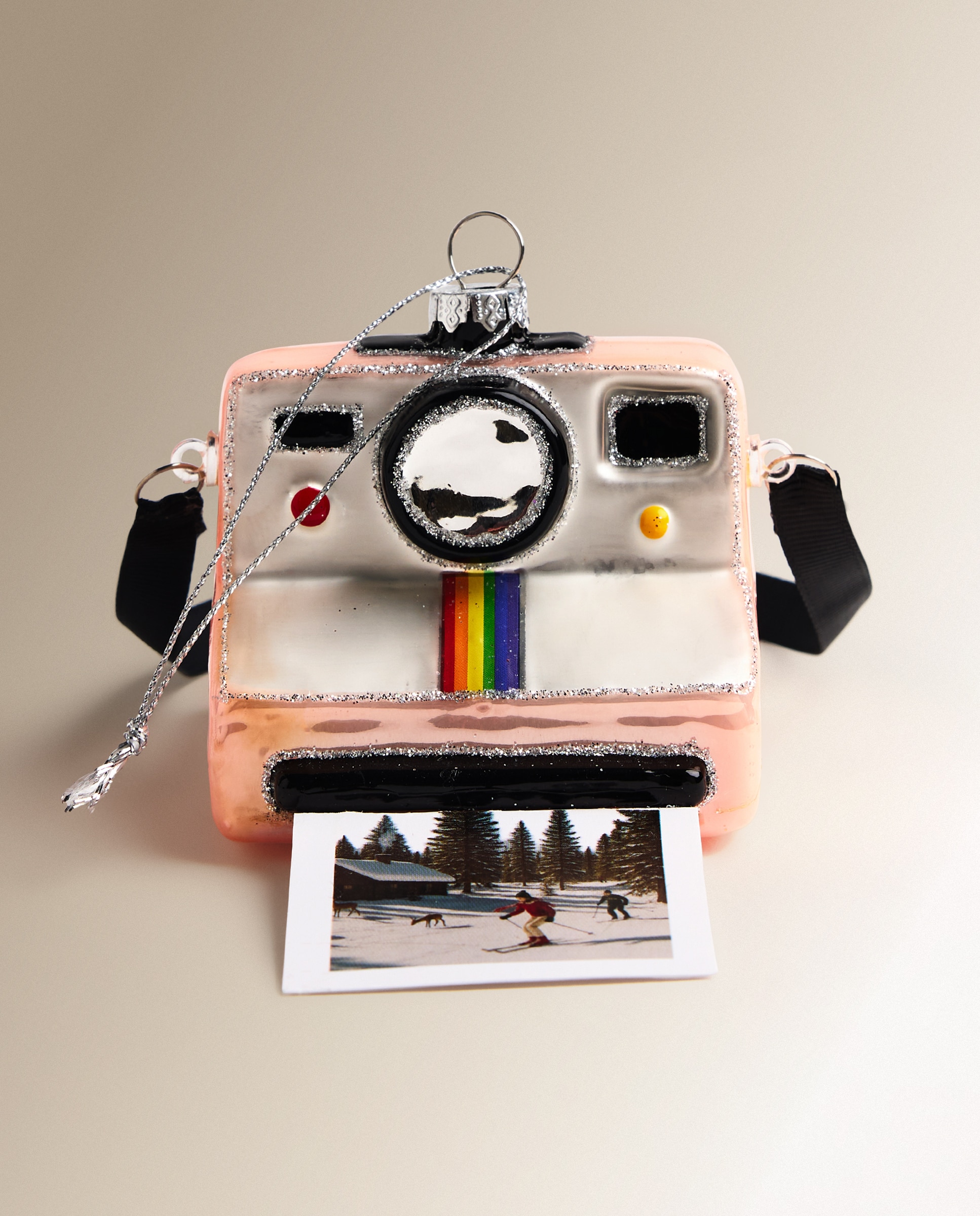 Colgante de cristal Polaroid Navidad - Rosa Rosa-2