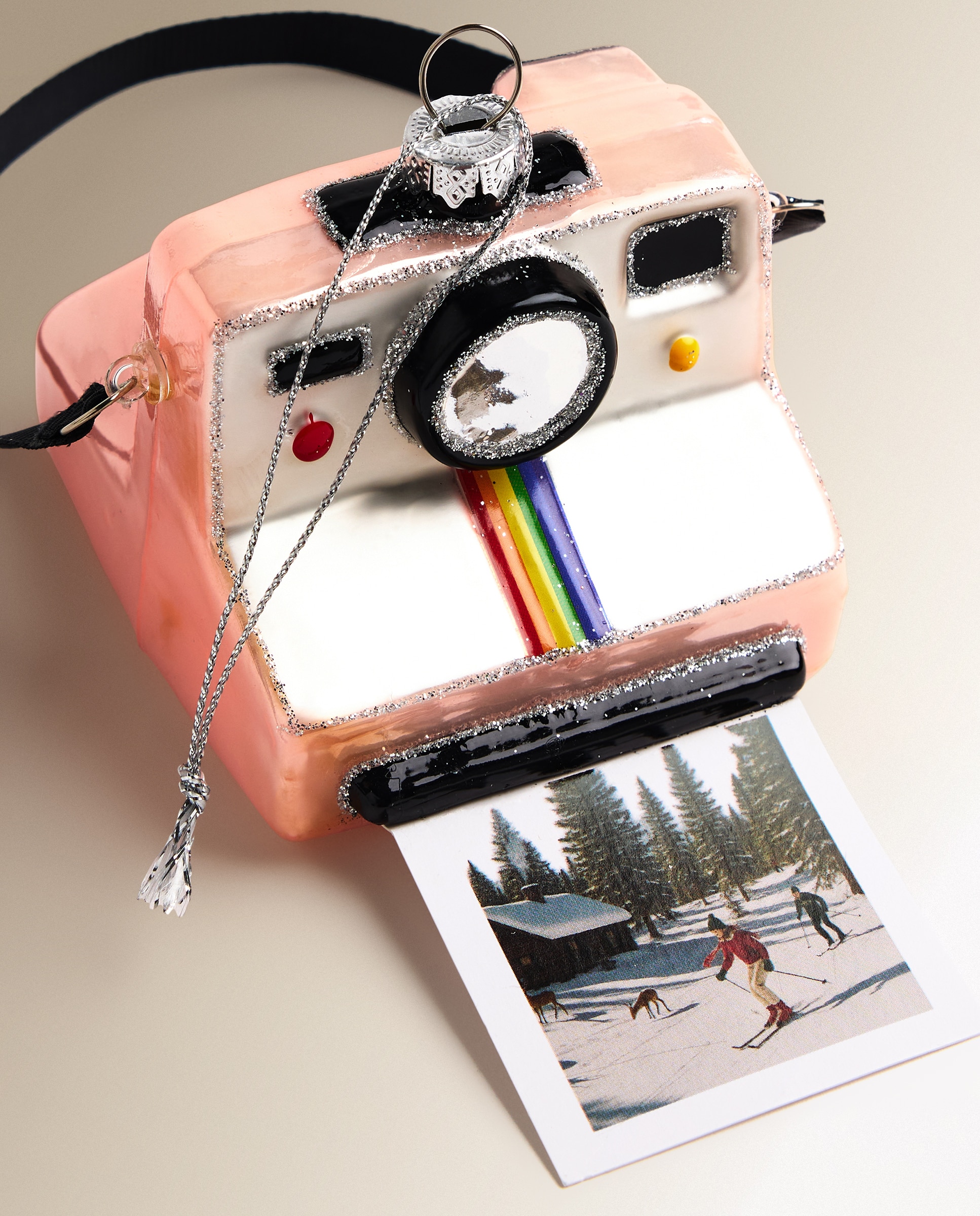 Colgante de cristal Polaroid Navidad - Rosa Rosa-3