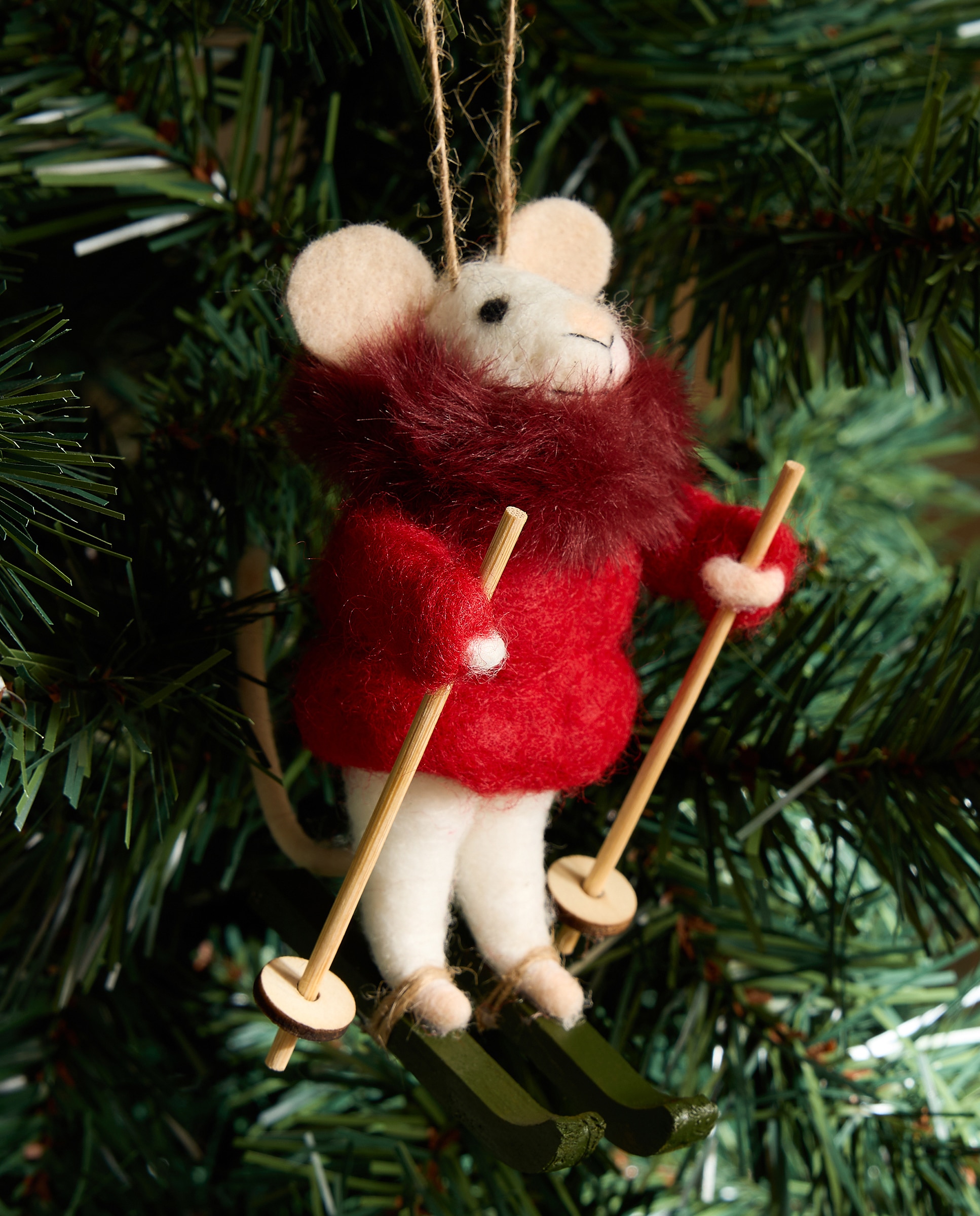 Imagem 0 de Enfeite de Feltro Rato com Skis e Penas Natal