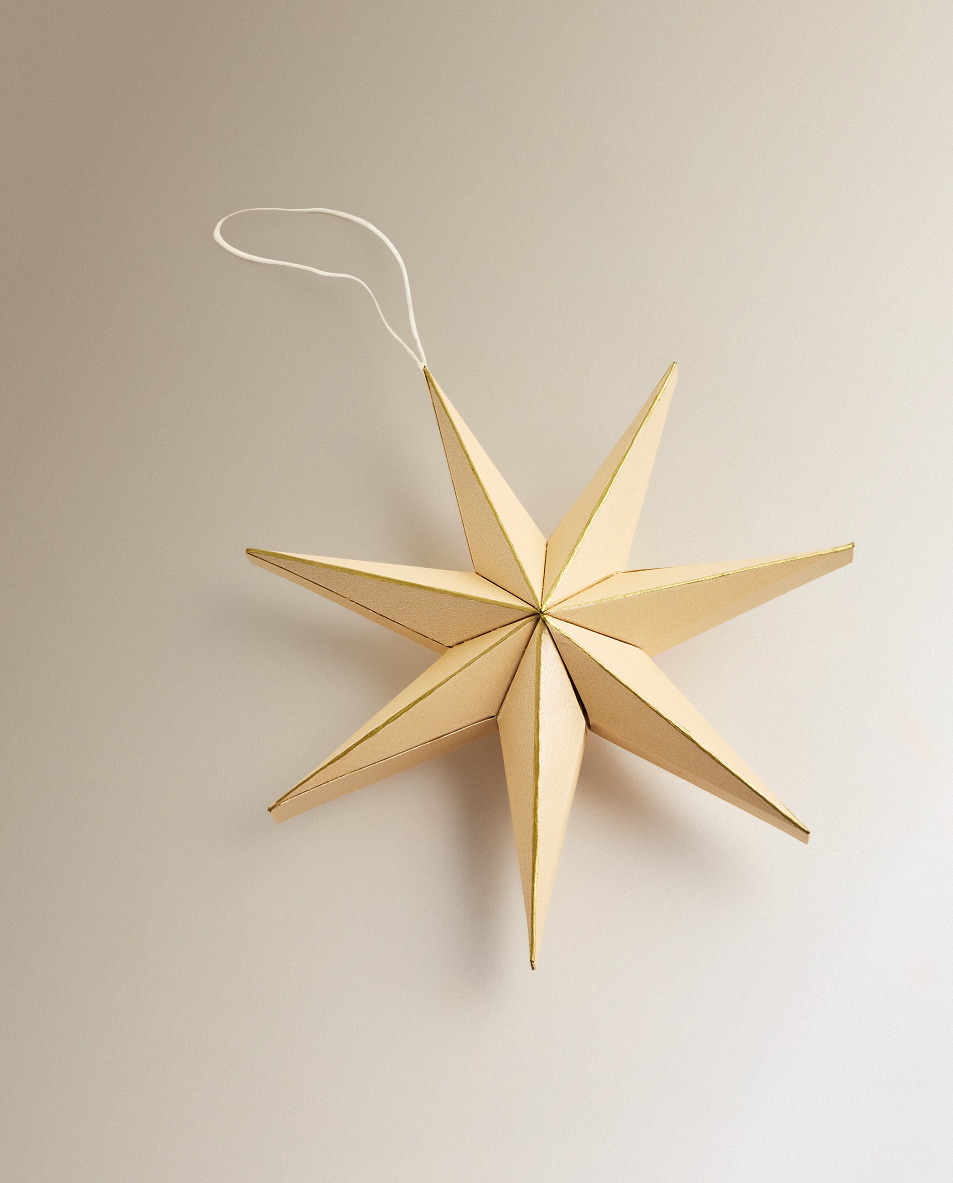Enfeite de Papel Estrela Natal Natural-2