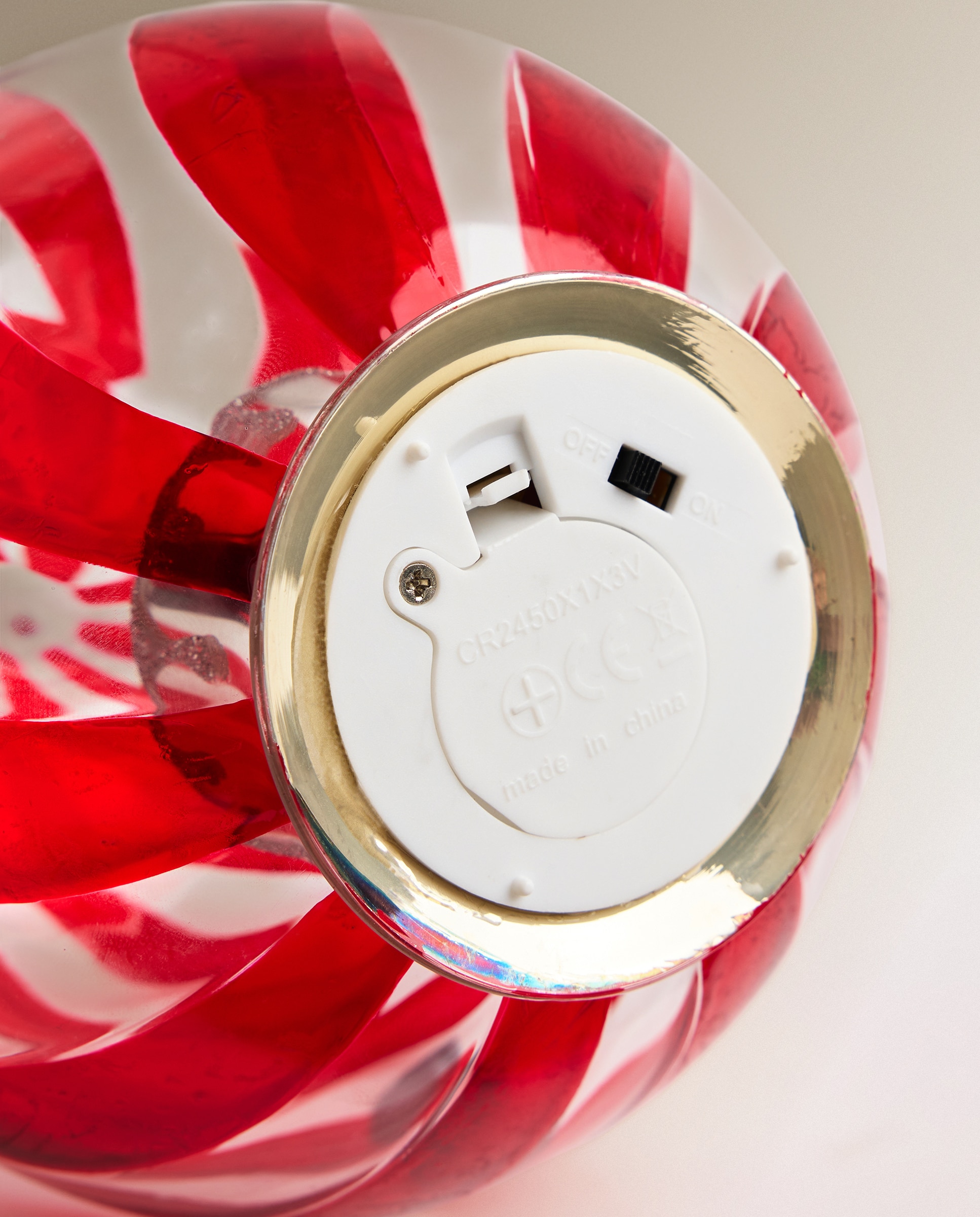 Bola de cristal con luz LED Navidad - Rojo Rojo-4