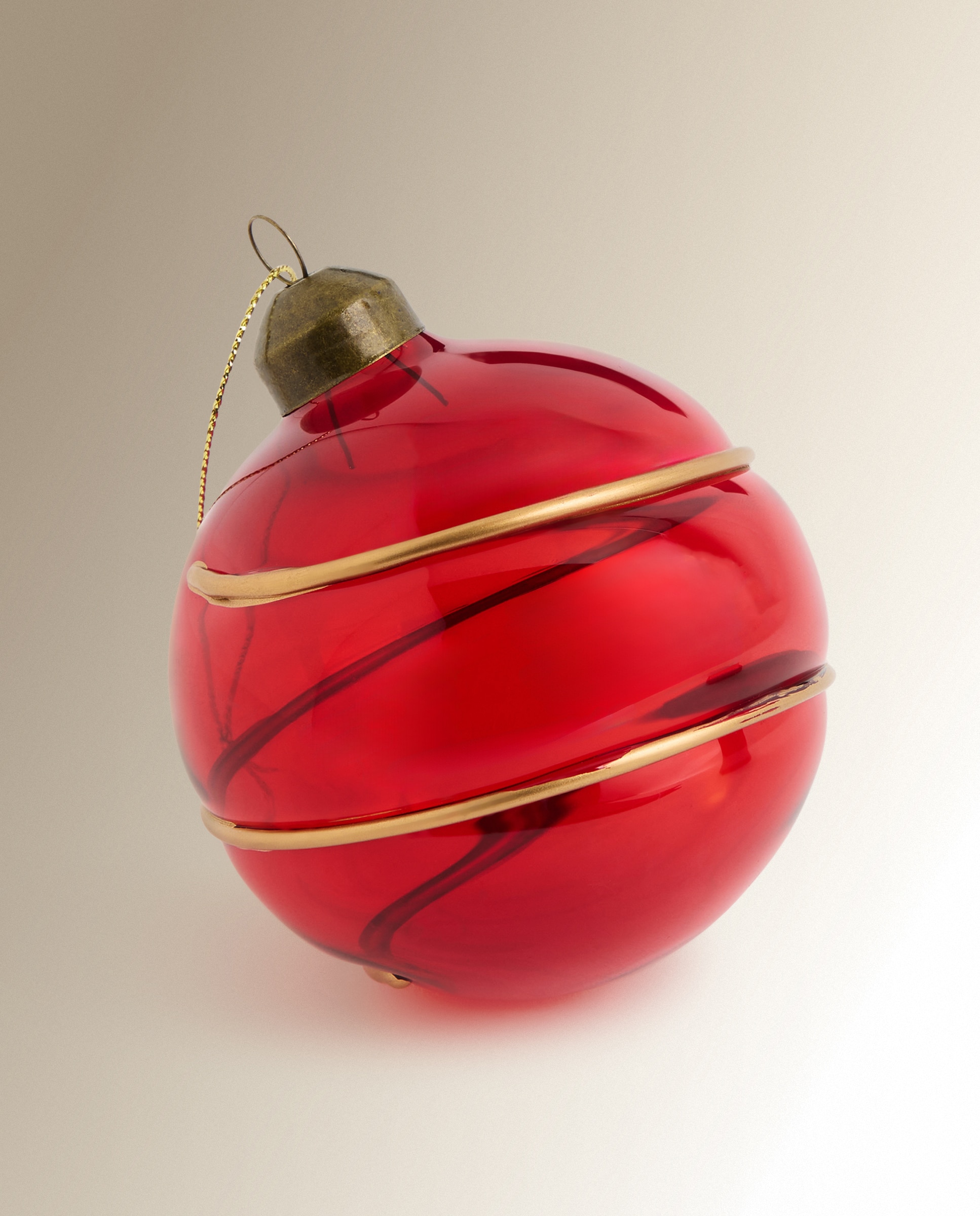 Bola de cristal Raya dorada Navidad - Rojo Rojo-2