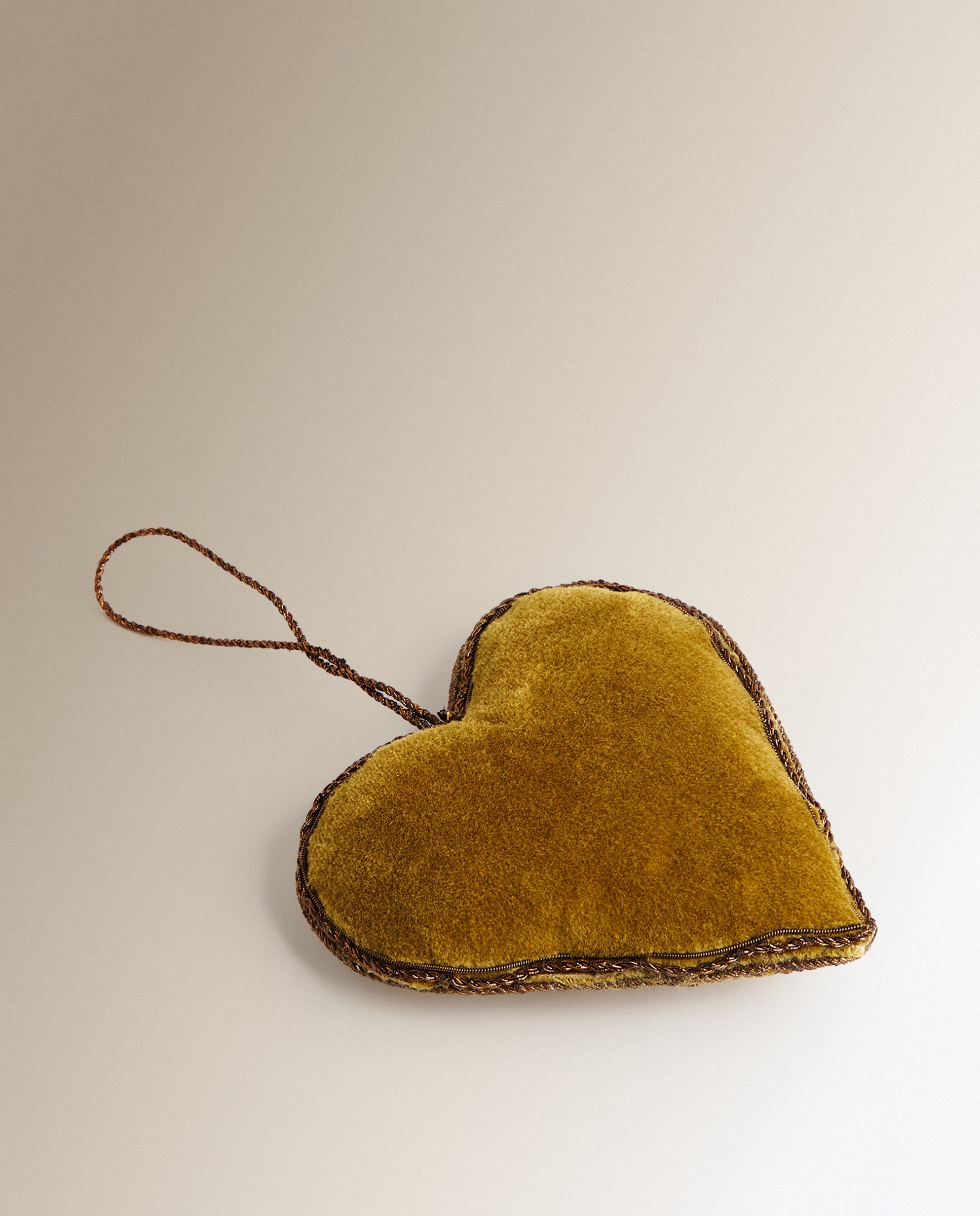 Colgante de tela Corazón bordados Navidad - Verde Pino Verde Pino-3