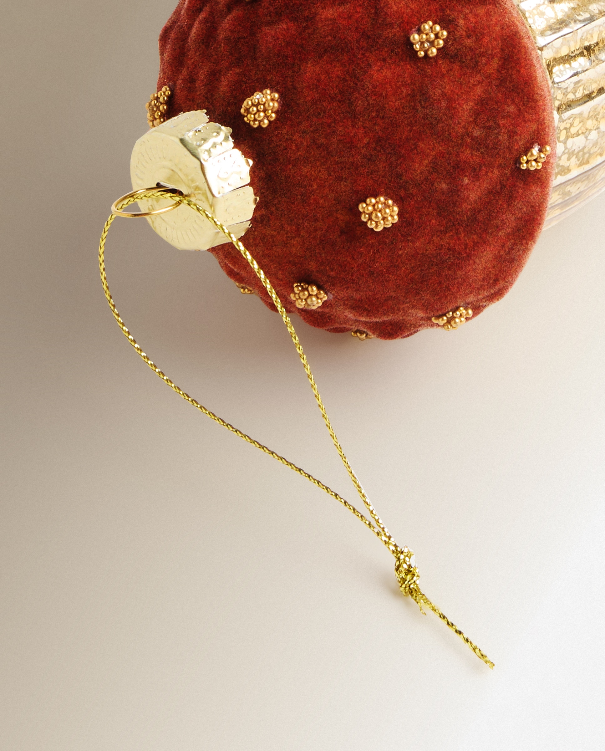 Imagen 3 de Colgante de cristal Bellota flocada Navidad - Marrón Marrón