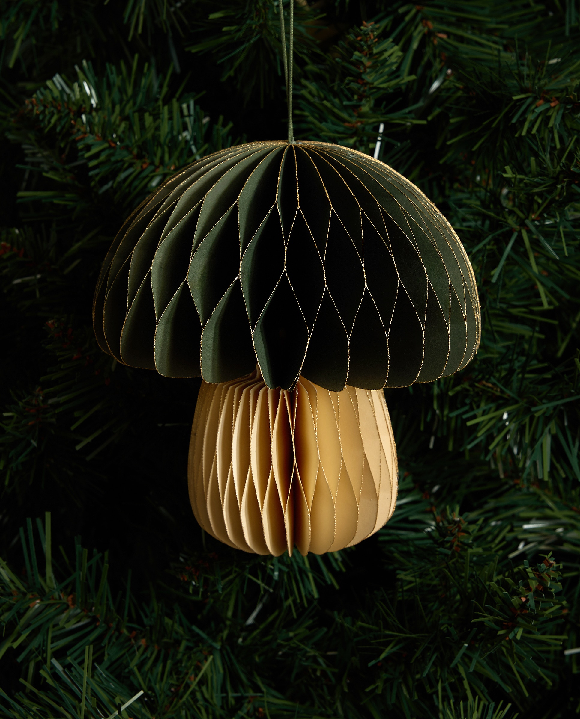 Imagen 0 de Colgante de papel Seta pequeña Navidad Verde