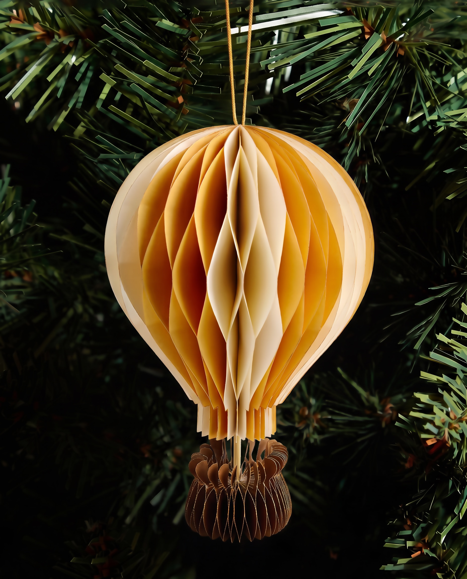 Imagen 0 de Colgante de papel Globo Navidad Amarillo