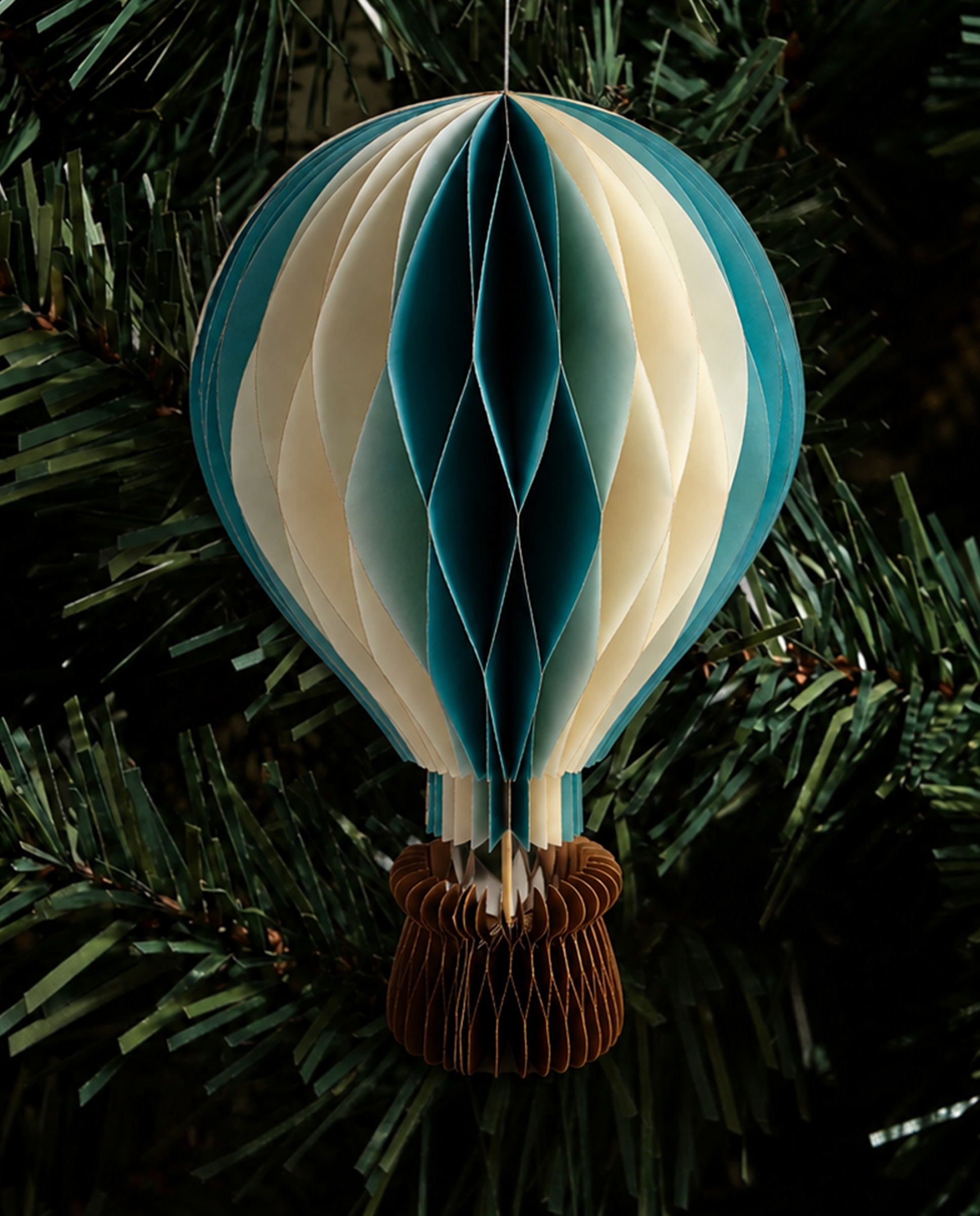 Imagen 0 de Colgante de papel Globo grande Navidad Azul