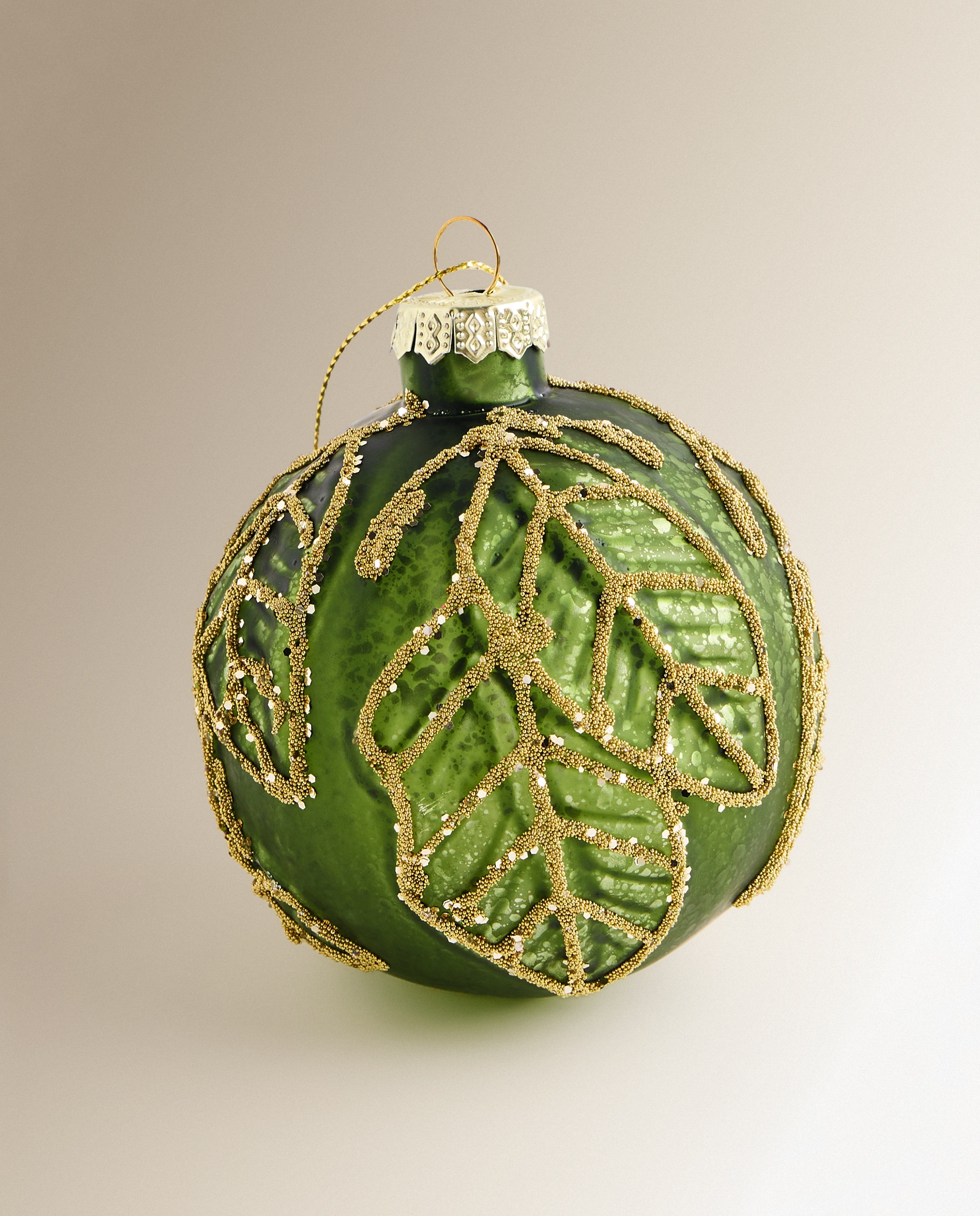 Bola de Cristal Folhas Bits Natal Verde-2