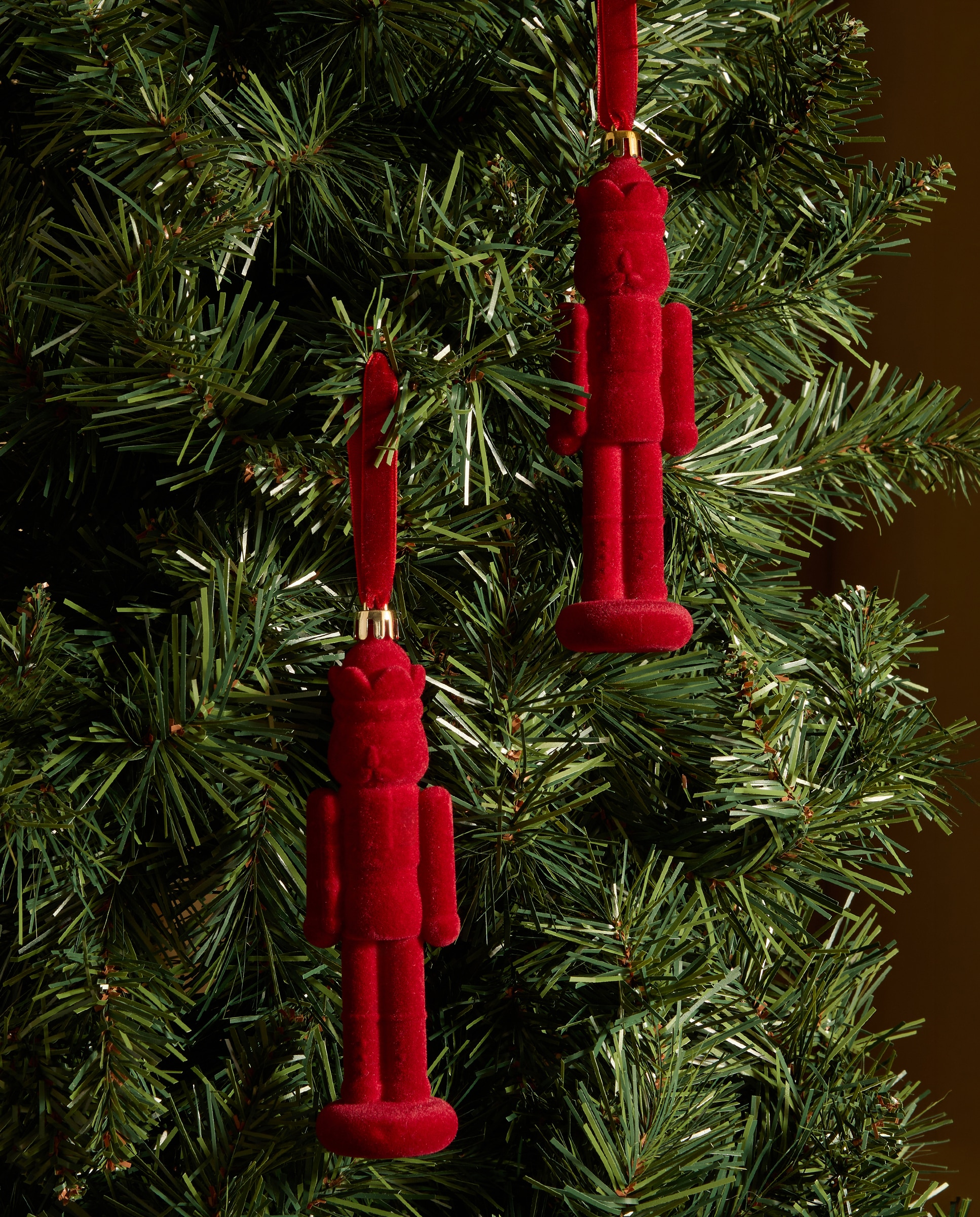 Imagen 0 de Set de 2 colgantes Cascanueces flocados Navidad Rojo