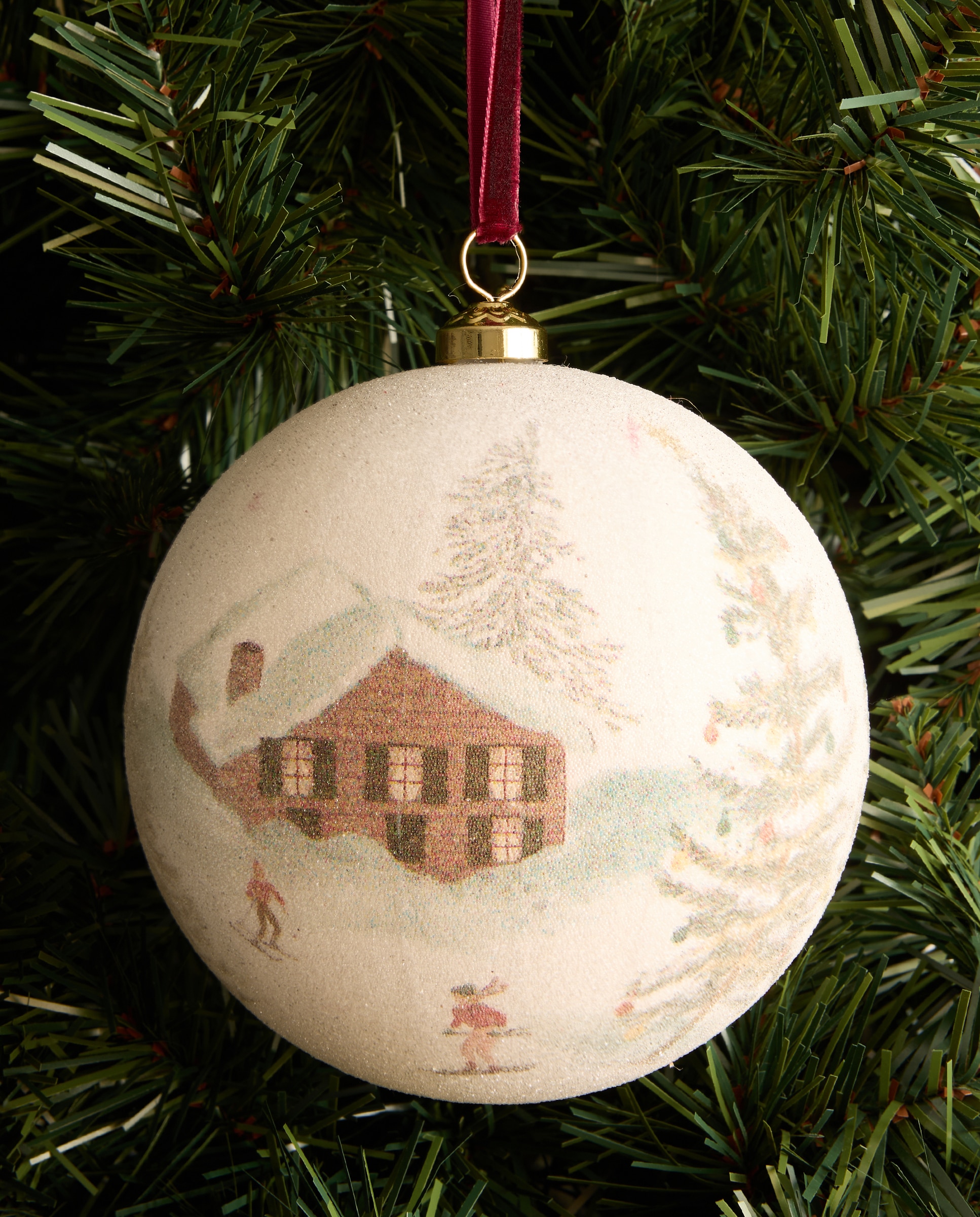 Imagen 1 de Bola de papel maché Alpino Navidad Blanco