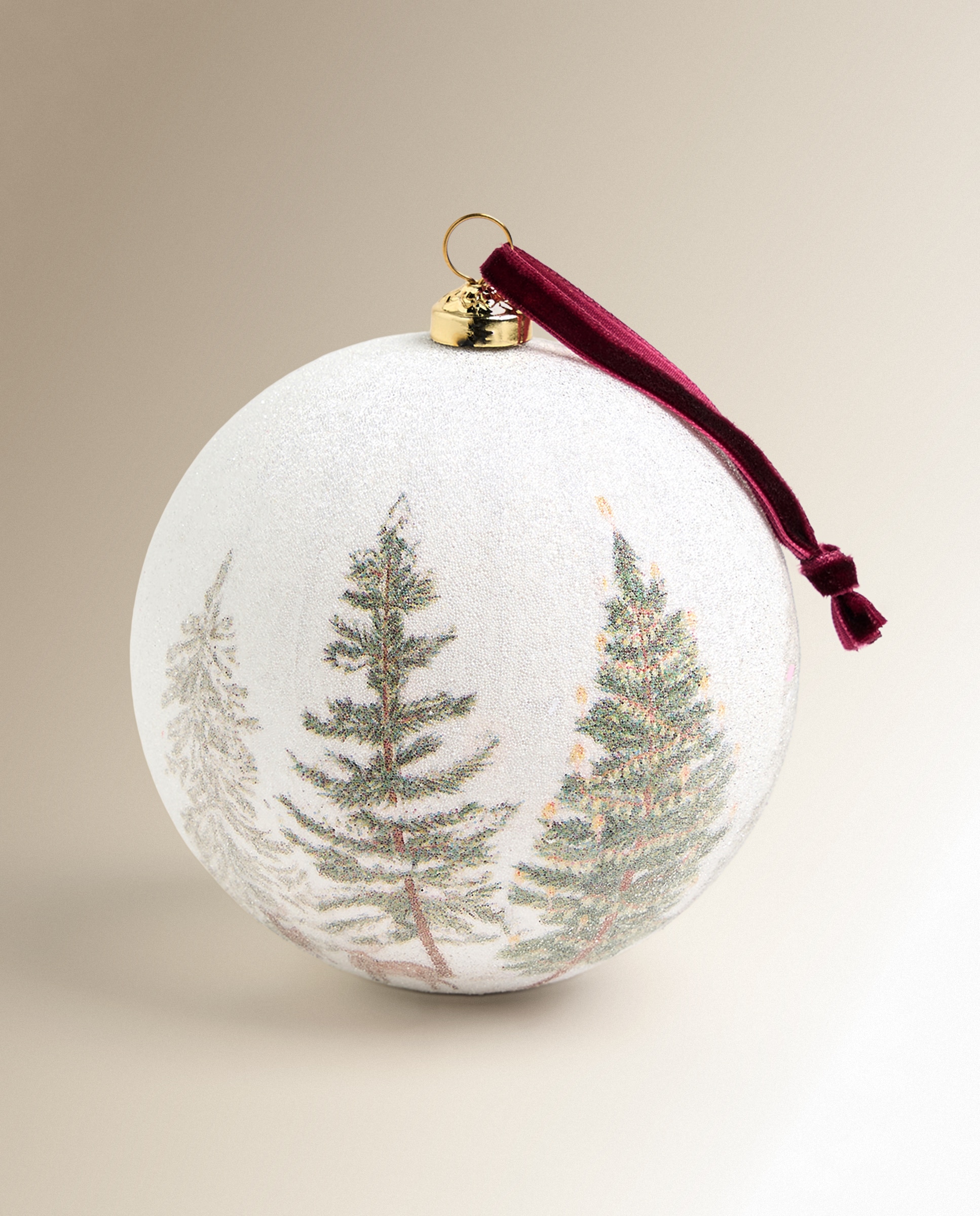 Imagen 2 de Bola de papel maché Alpino Navidad - Blanco Blanco