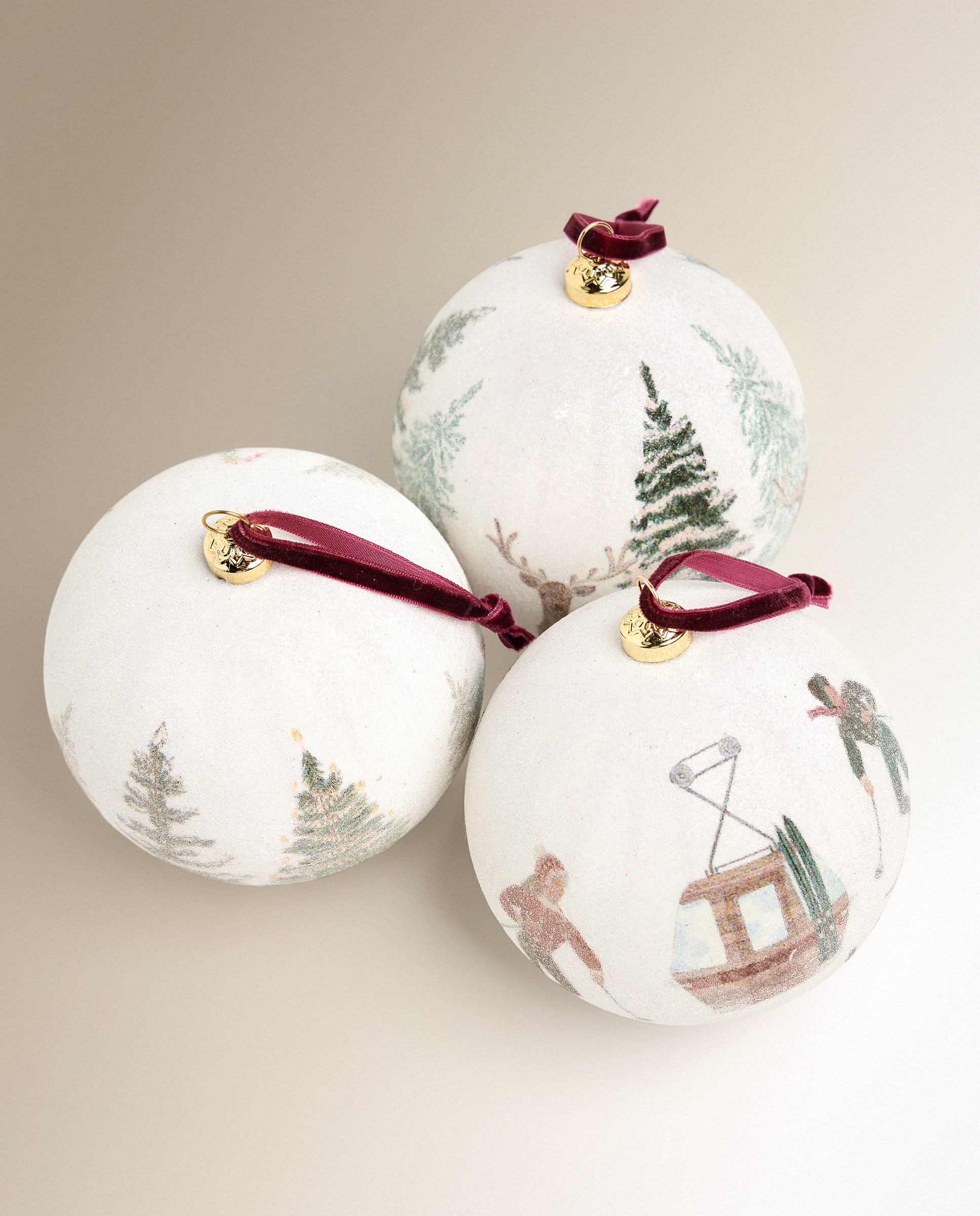 Bola de papel maché Alpino ciervos Navidad - Multicolor Multicolor-5