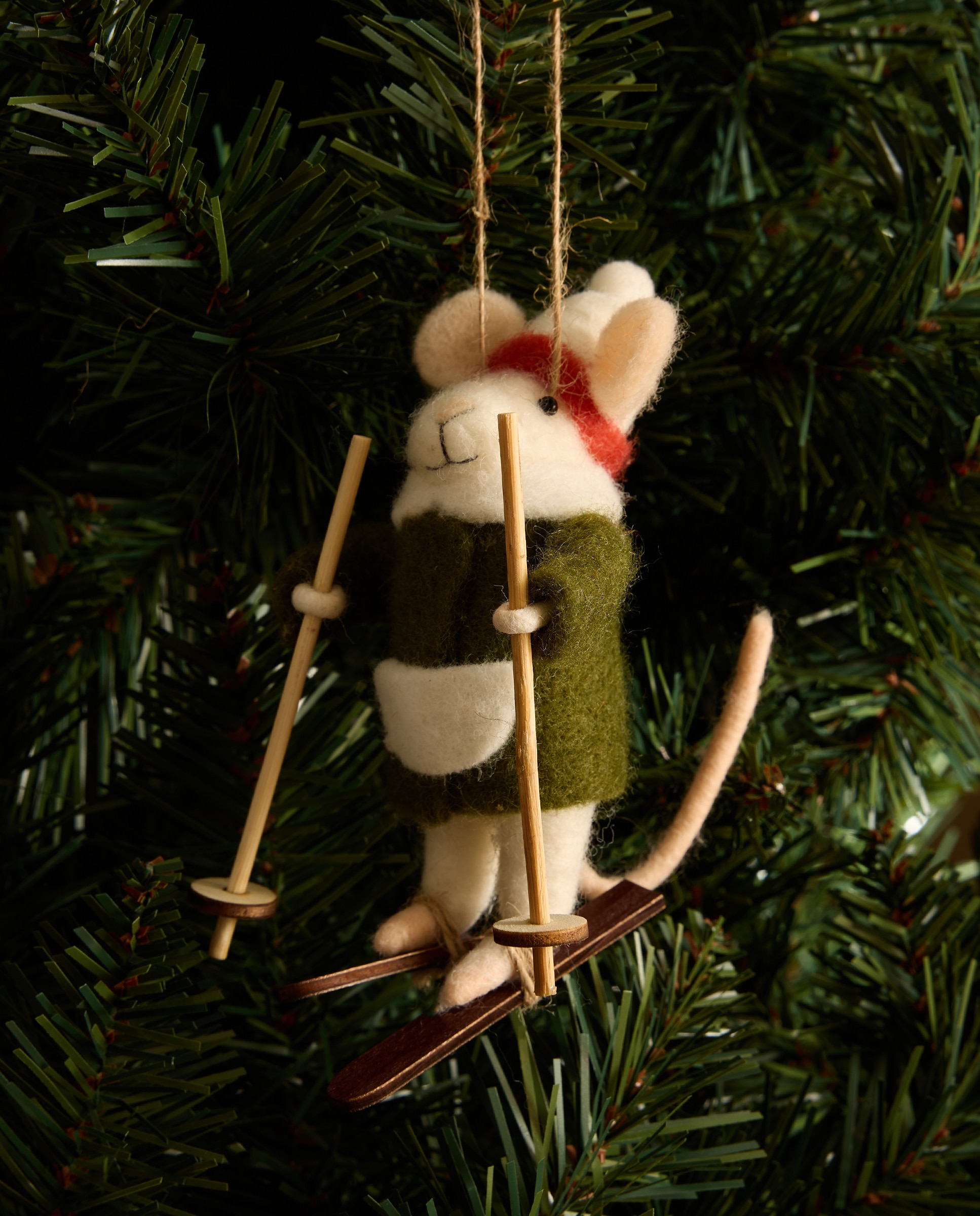 Imagem 0 de Enfeite de Feltro Rato com Skis Natal