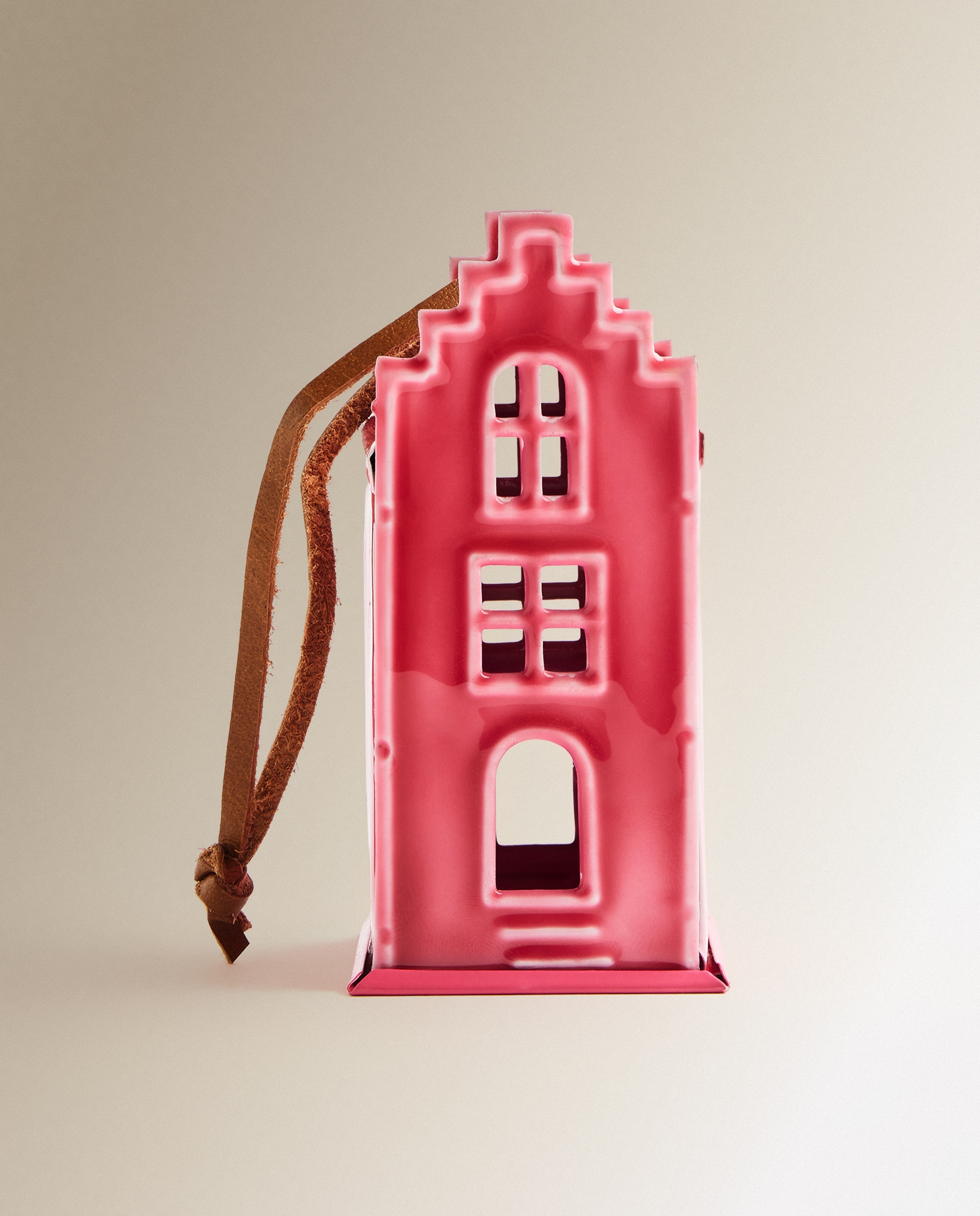 Imagen 2 de Colgante de metal Casa Navidad - Rosa Rosa