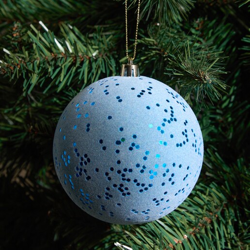 Bola Flocada Glitter Navidad