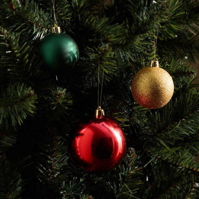 Imagen 0 de Set de 24 bolas lisas multicolor con bolsa Navidad