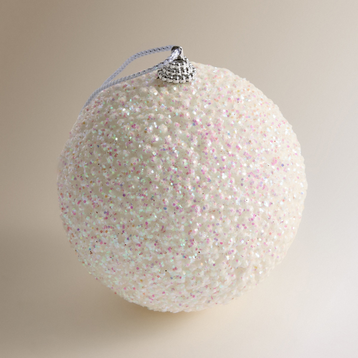 Bola com Bolinhas Glitter Branco-2