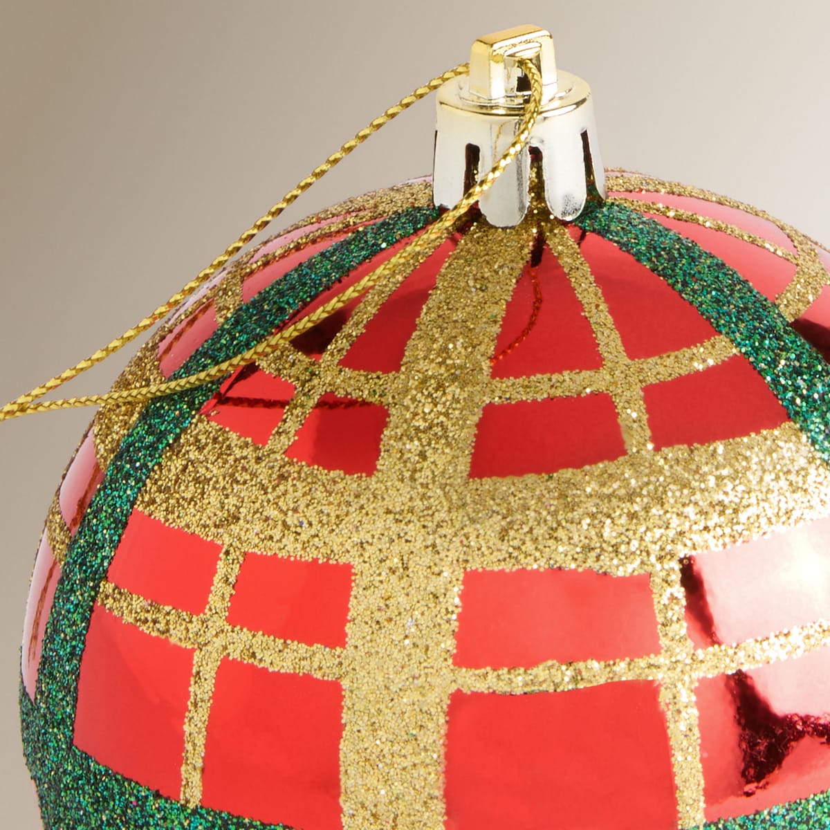Set de 4 bolas Cuadros Glitter Navidad Multicolor-4