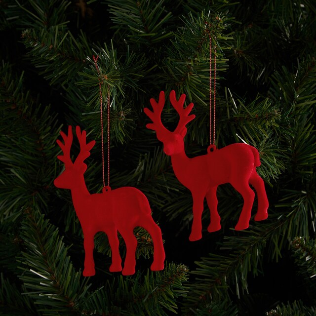 Imagen 0 de Set de 2 colgantes Renos Rojos Navidad