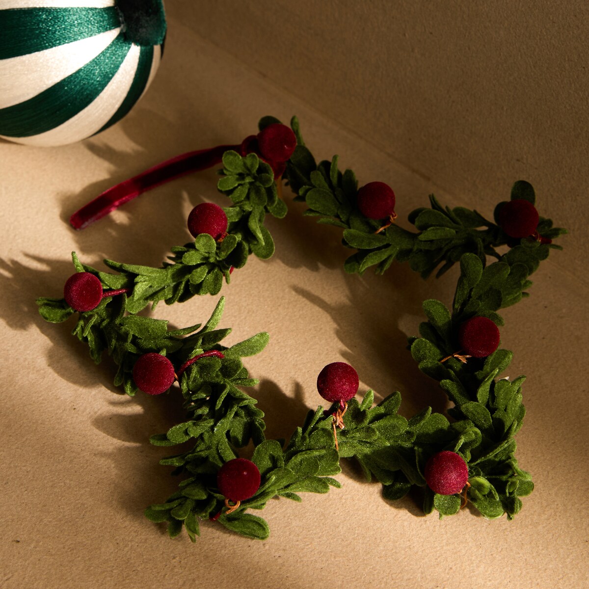 Colgante Estrella hojitas Flocada Navidad Verde-1