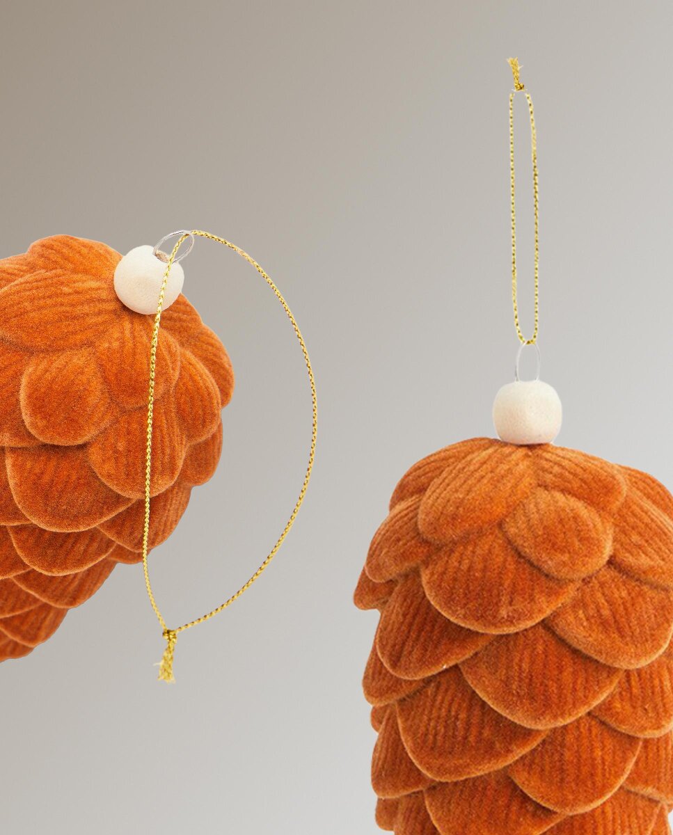 Set de 2 colgantes Piña flocada Navidad - Caramelo Caramelo-3