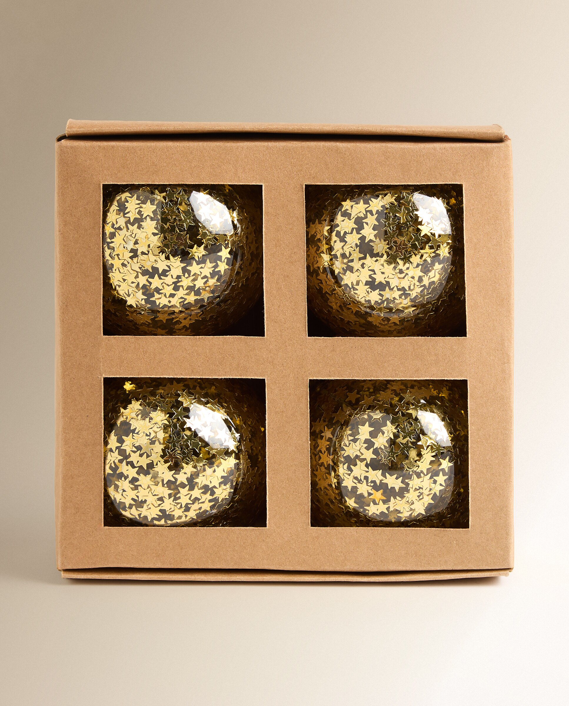 Set de 4 bolas Estrellitas doradas Navidad El Corte Inglés - Oro Oro-4