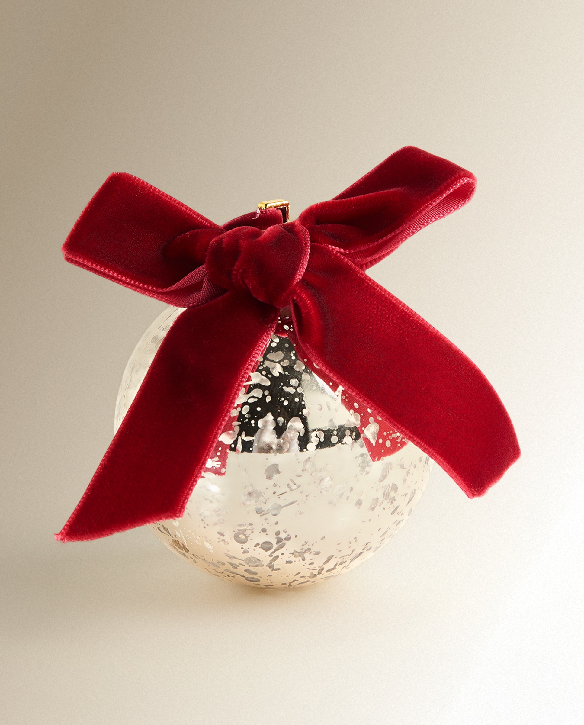 Conjunto de 6 Bolas com Laço Natal Vermelho-2