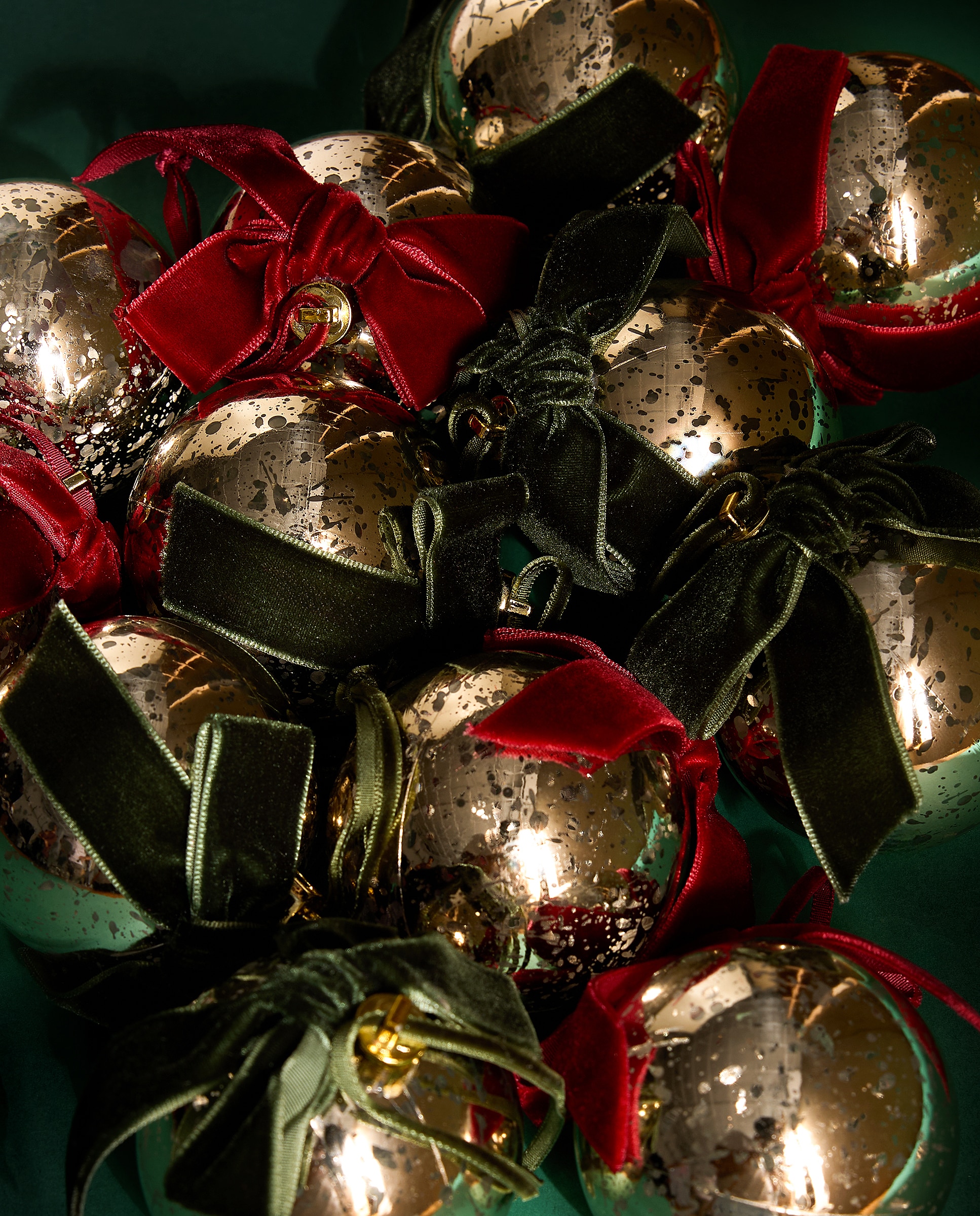 Conjunto de 6 Bolas com Laço Natal Vermelho-4