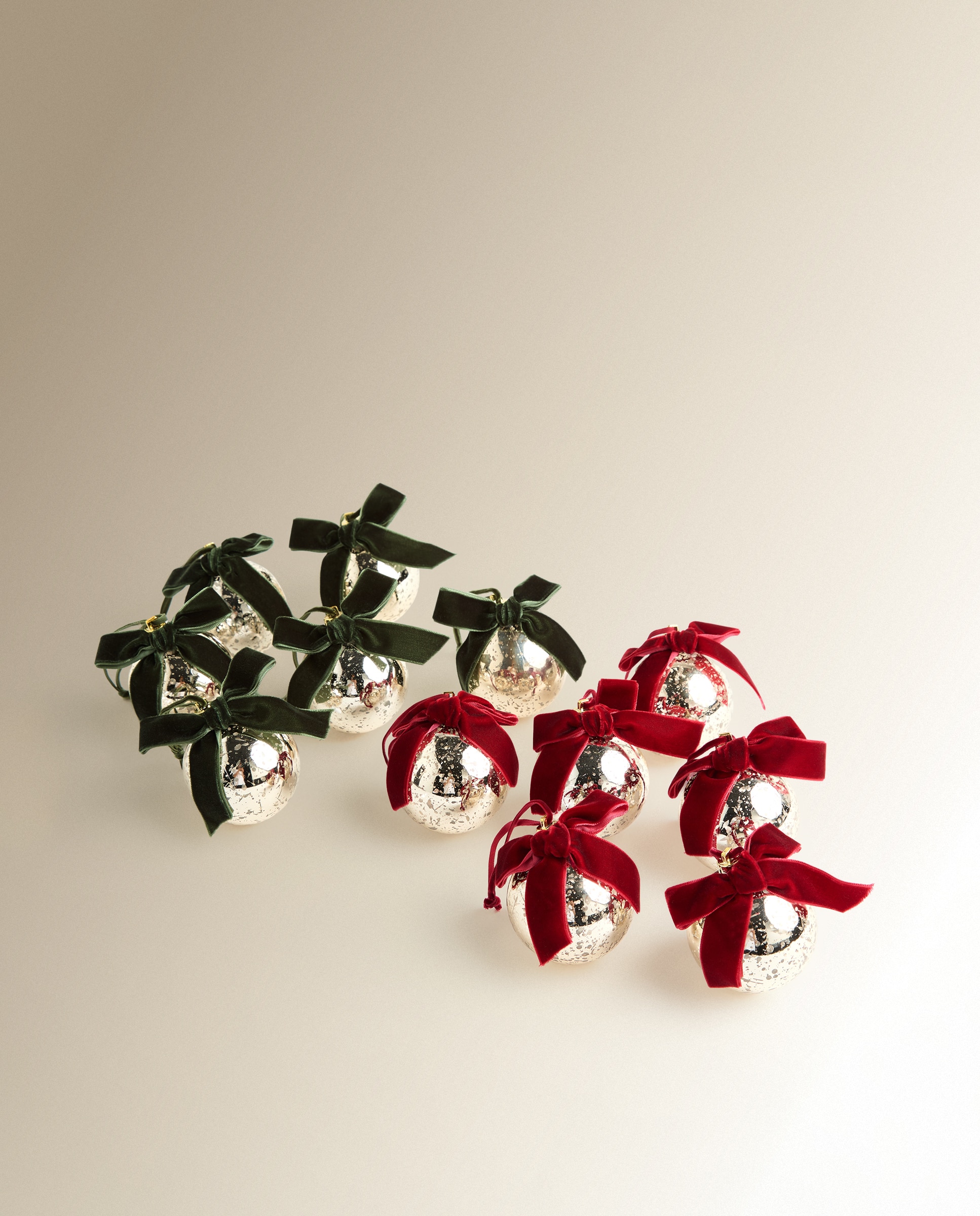 Conjunto de 6 Bolas com Laço Natal Vermelho-6