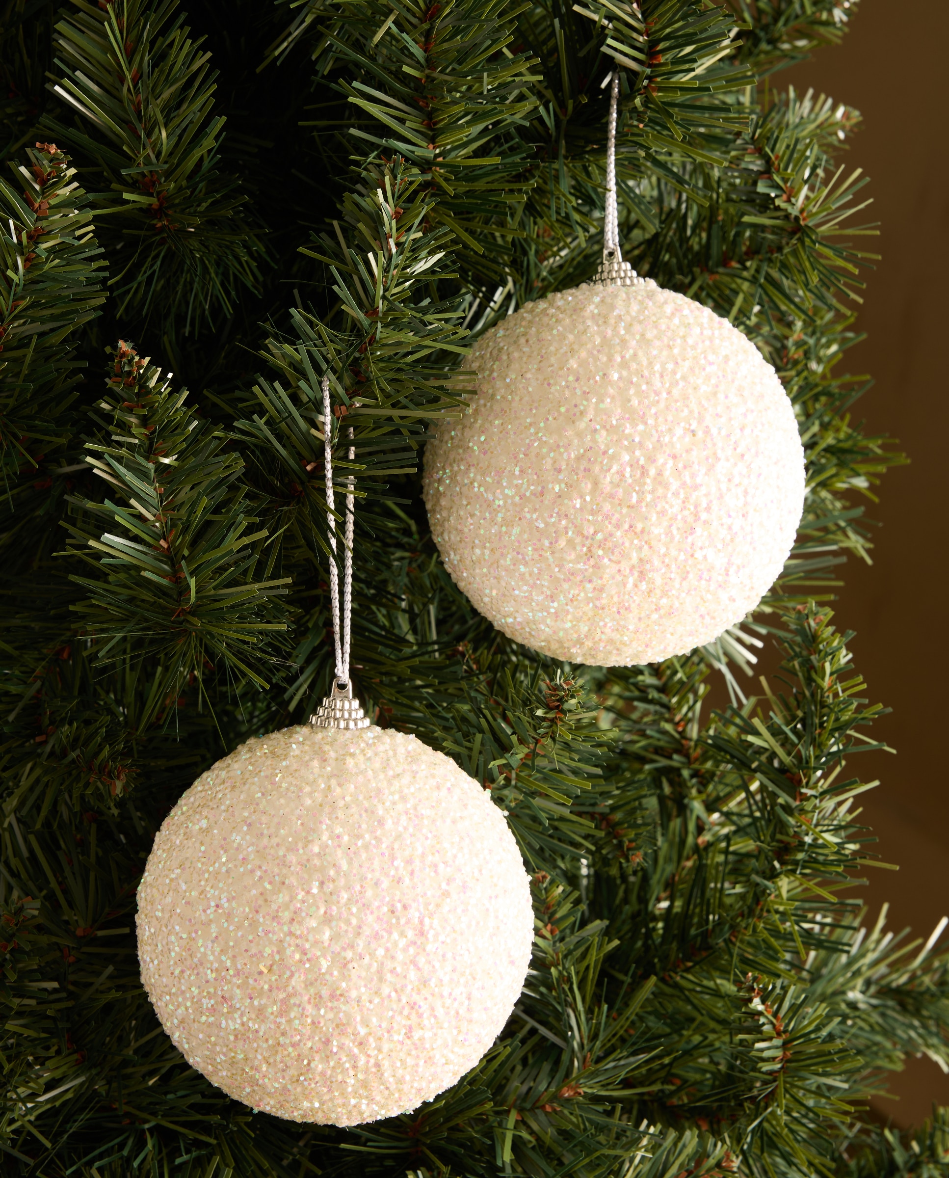 Imagen 0 de Set de 2 bolas con bolitas Escarcha Glitter Navidad Rosa pastel