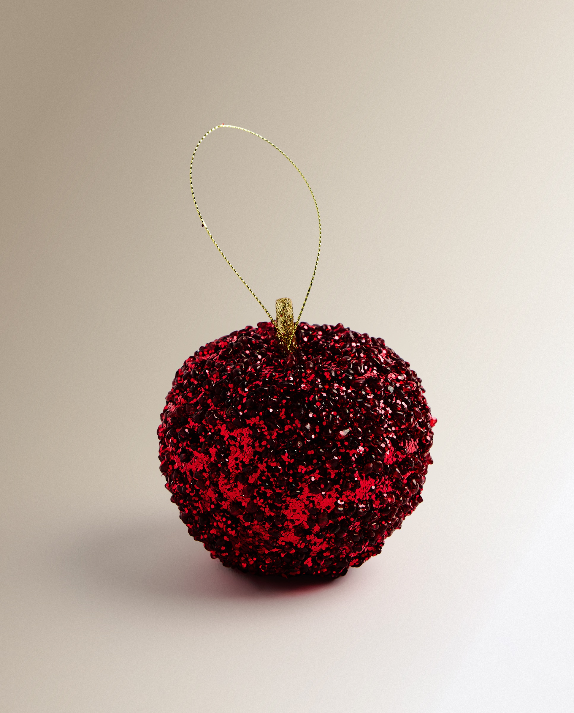 Set de 2 colgantes Manzana escarcha Navidad - Rojo Rojo-2