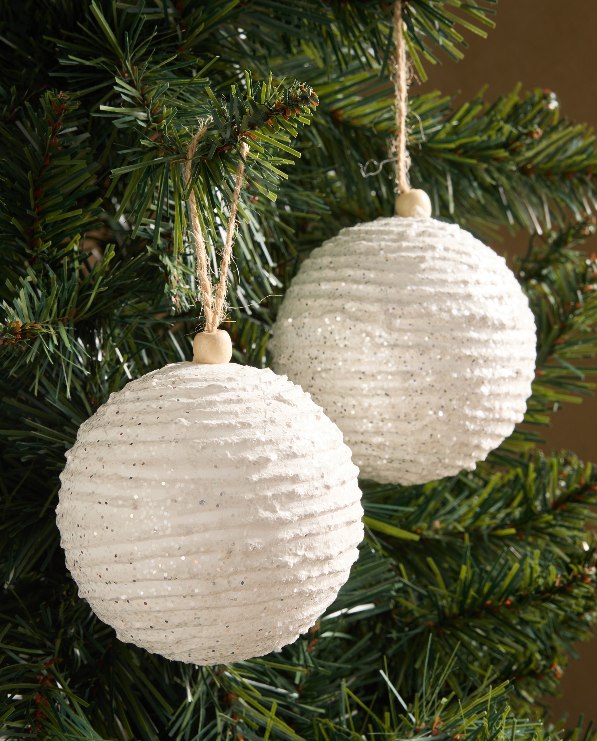 Imagen 0 de Set de 2 bolas Glitter Navidad Blanco